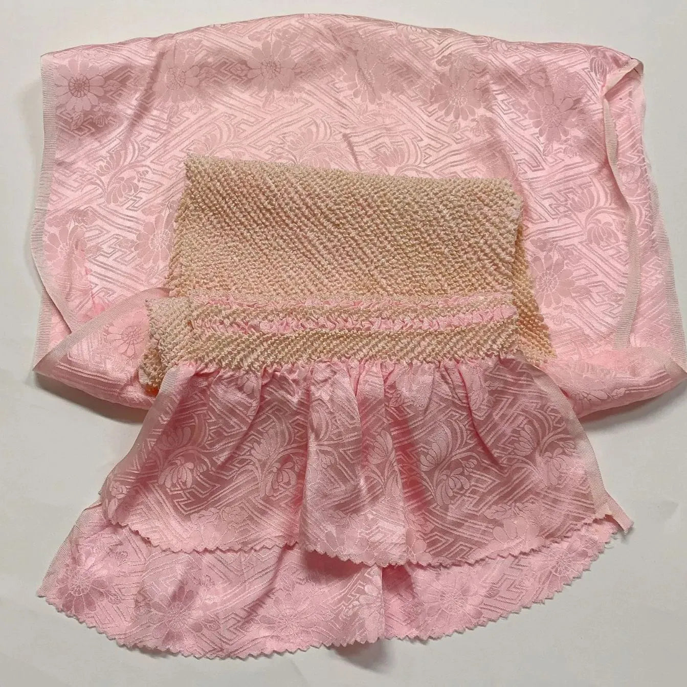 6524# Japanese Kimono Accessory Obiage and Obijime 2-piece Set Silk Shibori