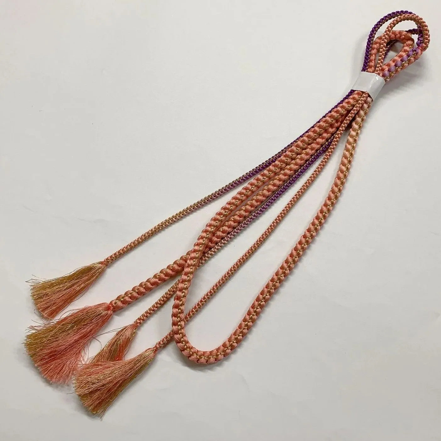 6524# Japanese Kimono Accessory Obiage and Obijime 2-piece Set Silk Shibori