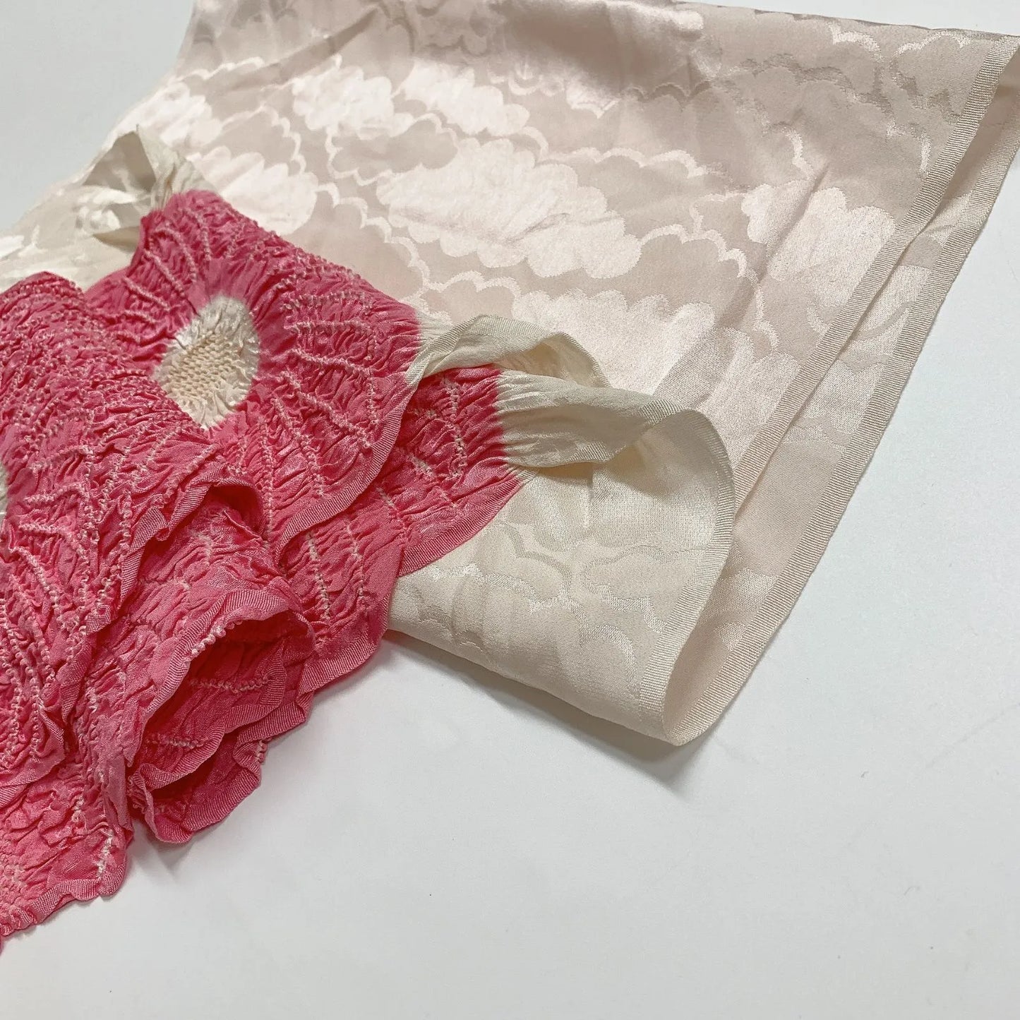 6527# Japanese Kimono Accessory Obiage and Obijime 2-piece Set Silk Shibori