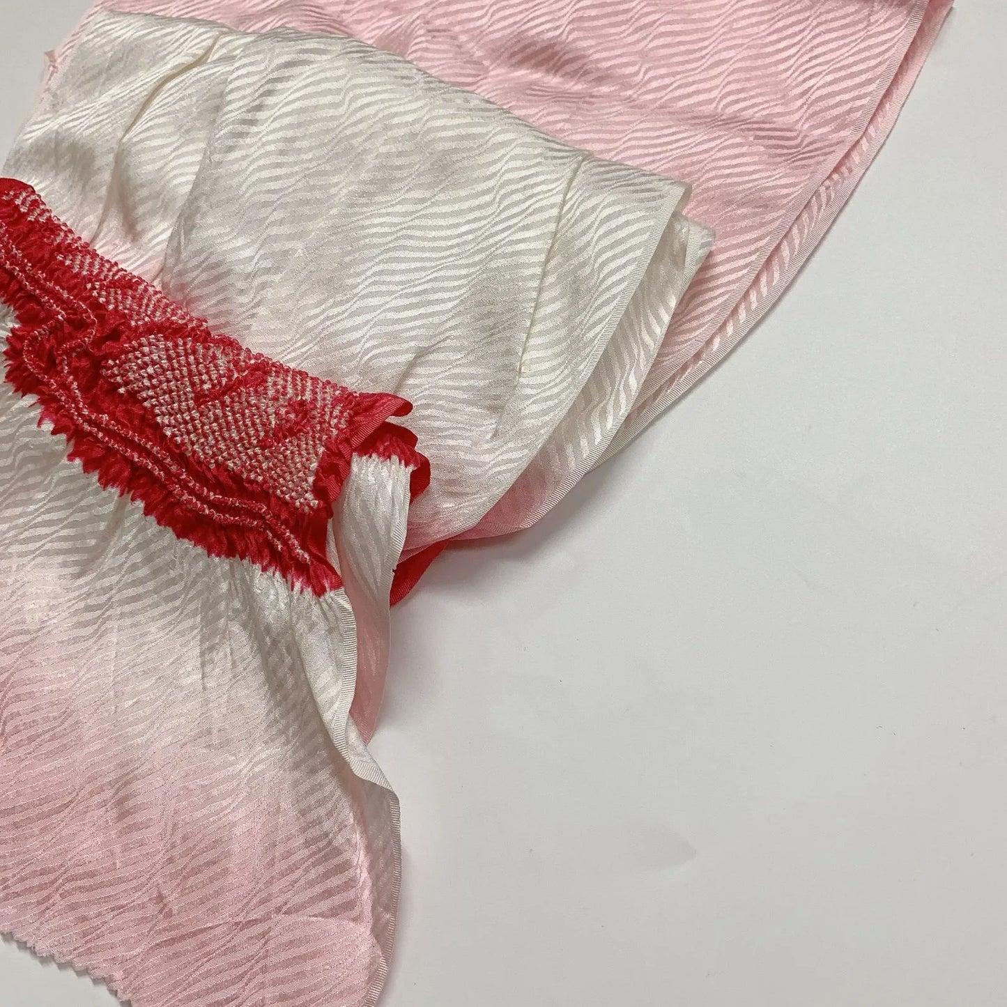 6529# Japanese Kimono Accessory Obiage and Obijime 2-piece Set Silk Shibori