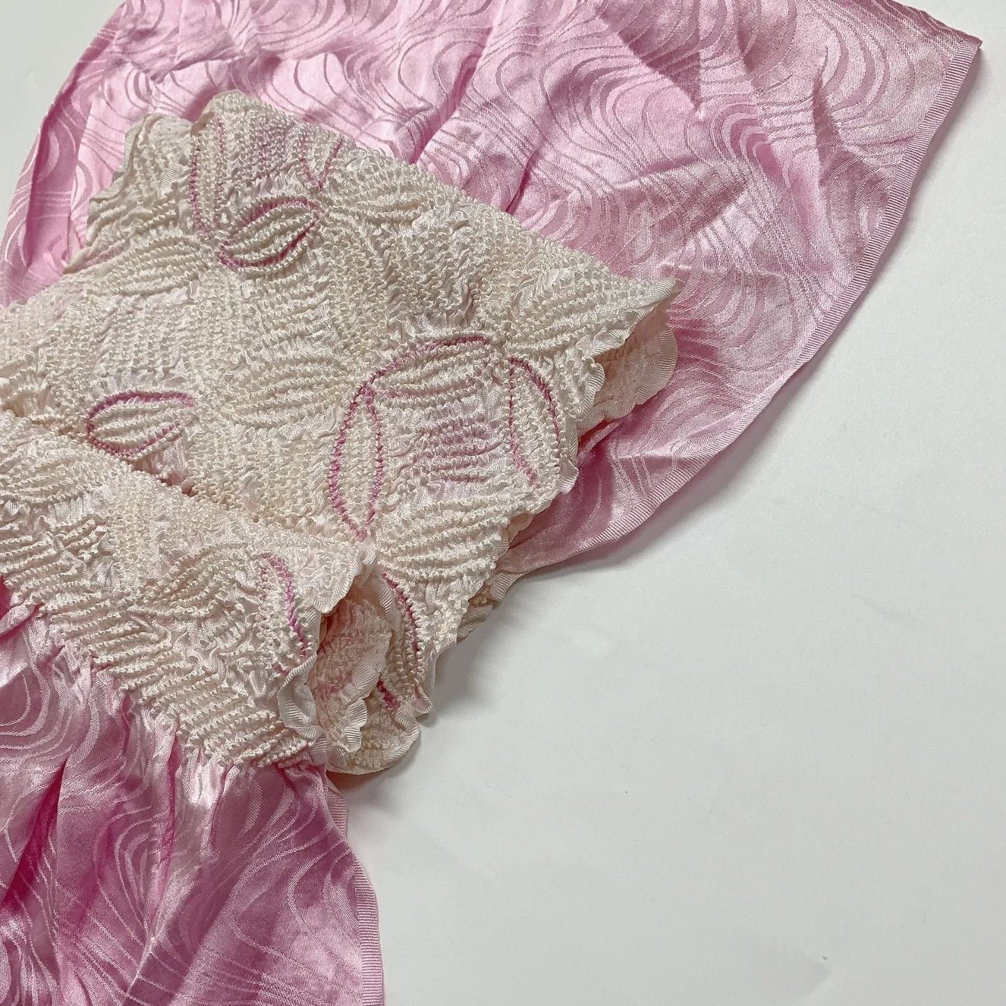 6540# Japanese Kimono Accessory Obiage and Obijime 2-piece Set Silk Shibori