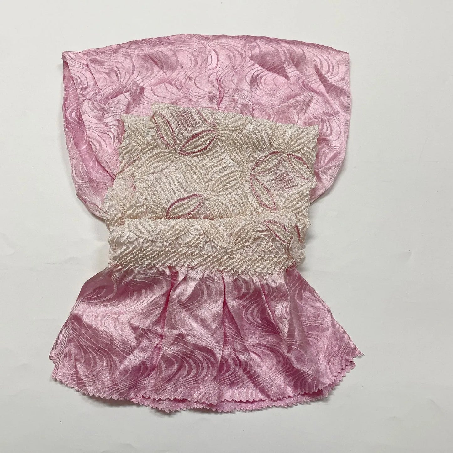 6540# Japanese Kimono Accessory Obiage and Obijime 2-piece Set Silk Shibori