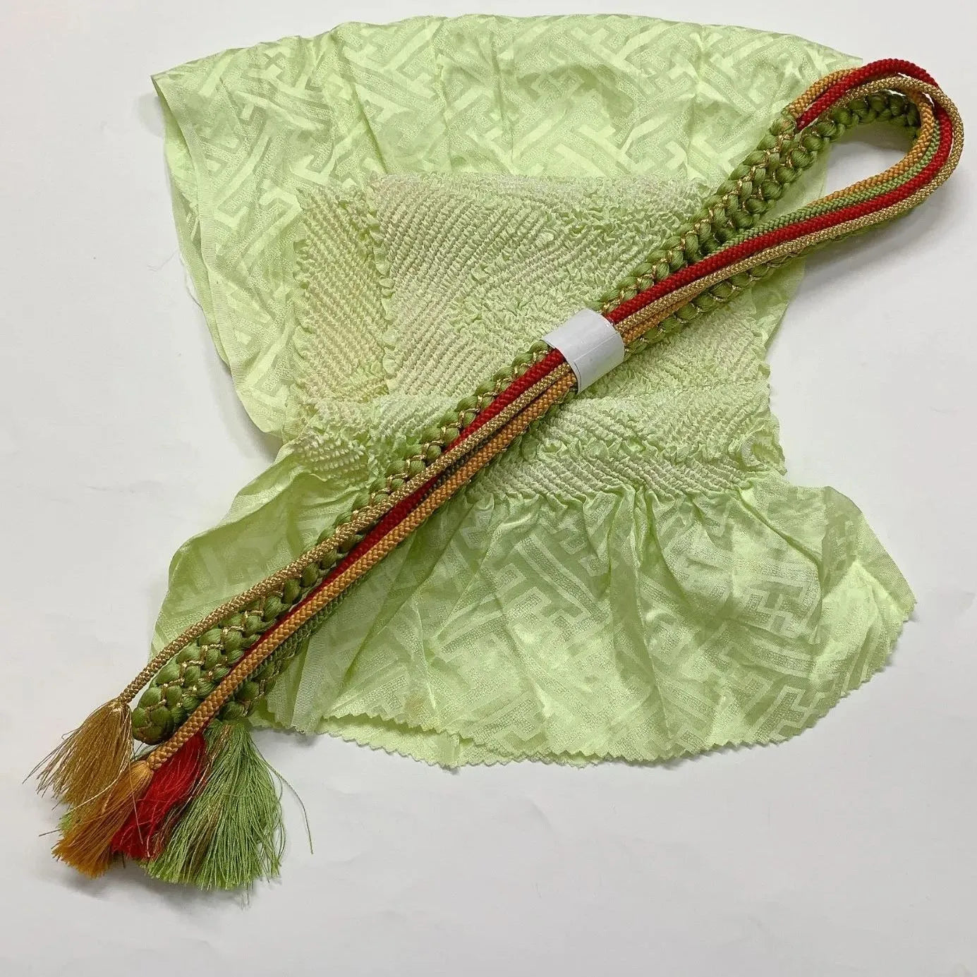 6525# Japanese Kimono Accessory Obiage and Obijime 2-piece Set Silk Shibori