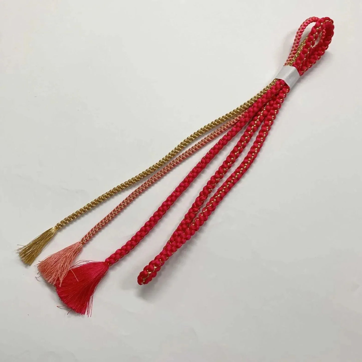 6527# Japanese Kimono Accessory Obiage and Obijime 2-piece Set Silk Shibori