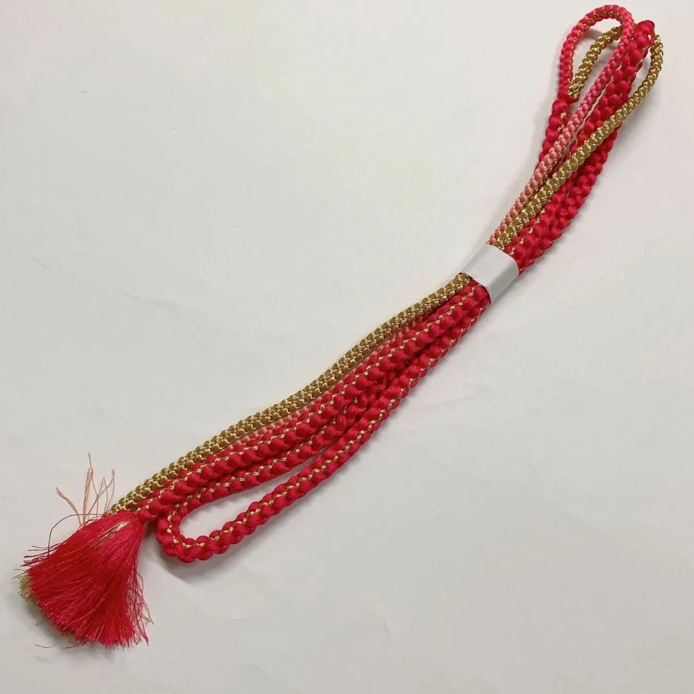 6527# Japanese Kimono Accessory Obiage and Obijime 2-piece Set Silk Shibori