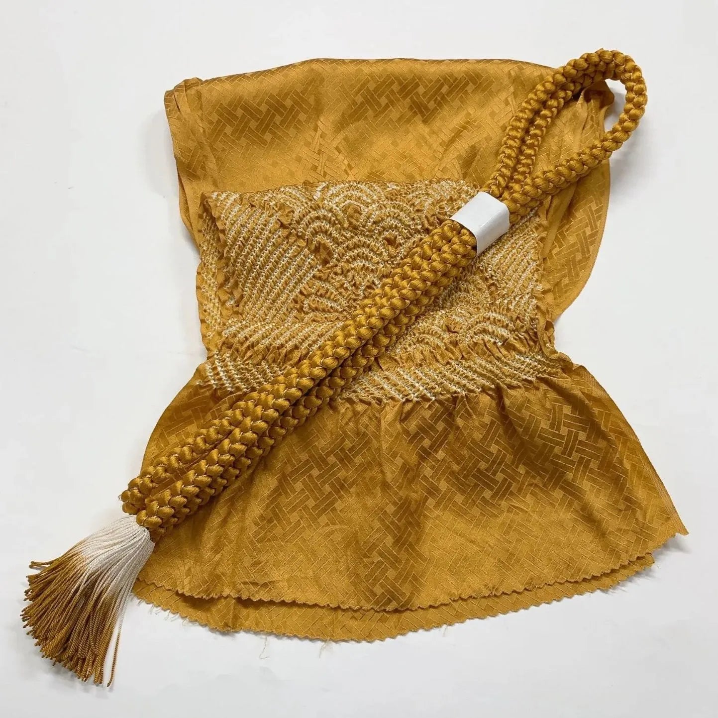 6528# Japanese Kimono Accessory Obiage and Obijime 2-piece Set Silk Shibori