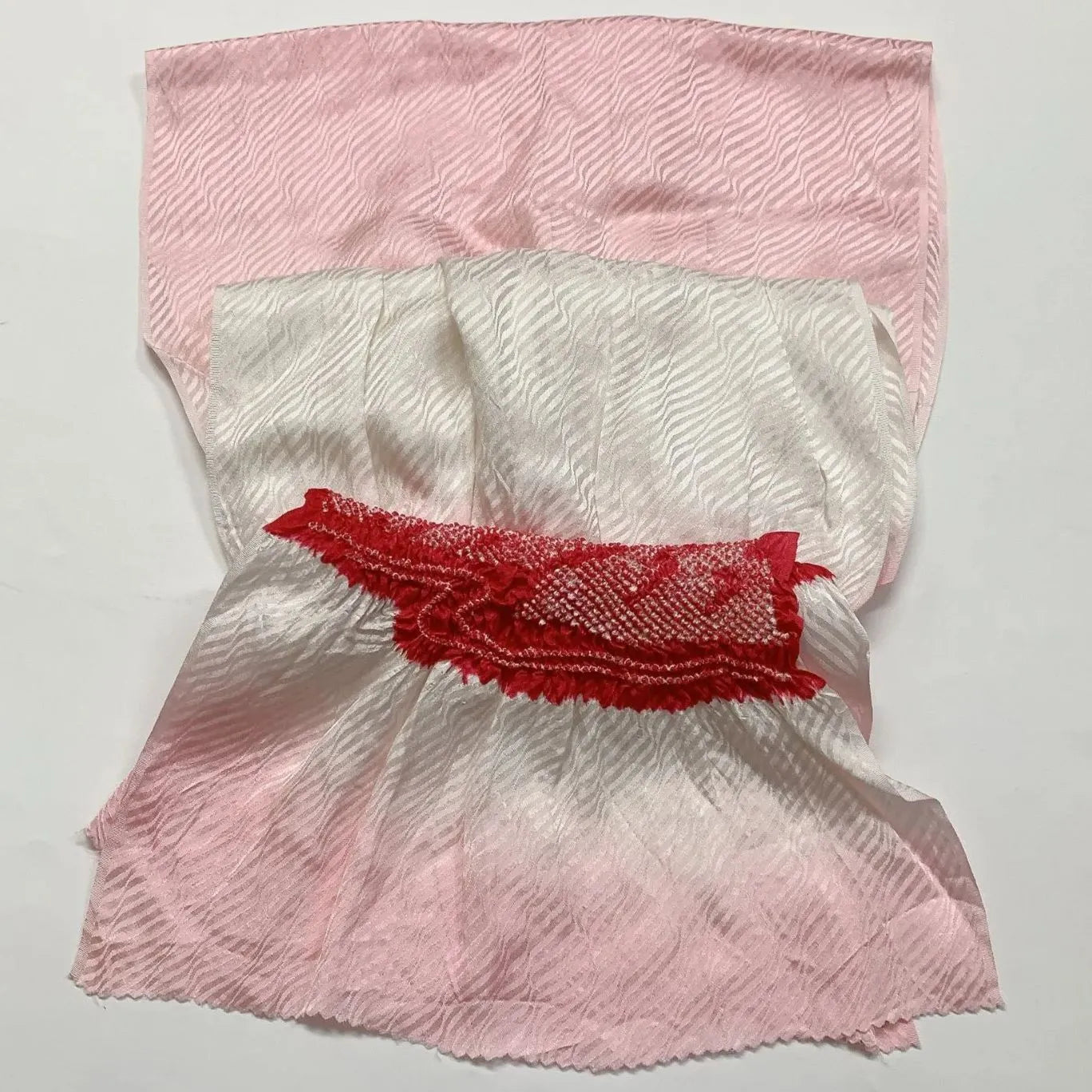 6529# Japanese Kimono Accessory Obiage and Obijime 2-piece Set Silk Shibori