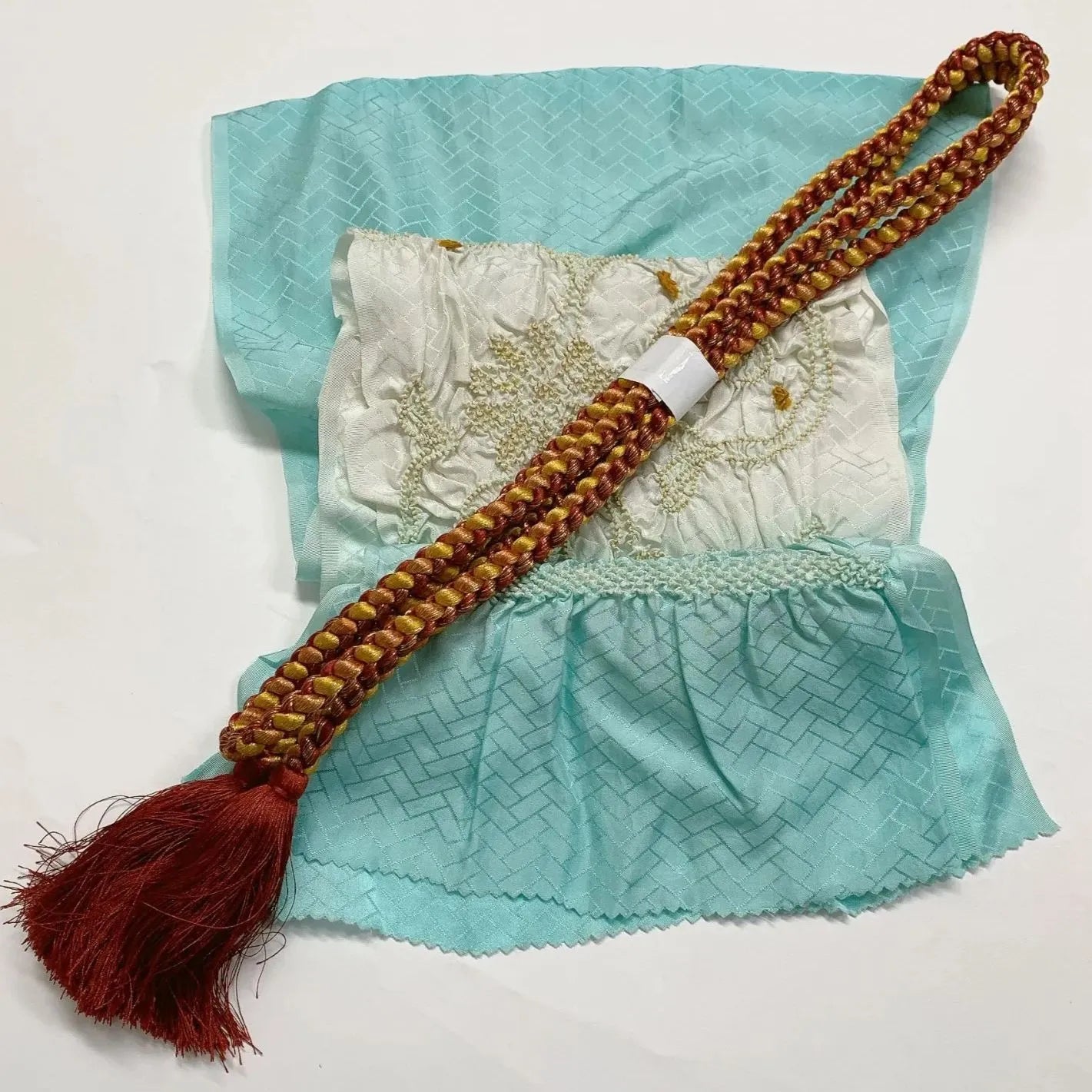 6531# Japanese Kimono Accessory Obiage and Obijime 2-piece Set Silk Shibori