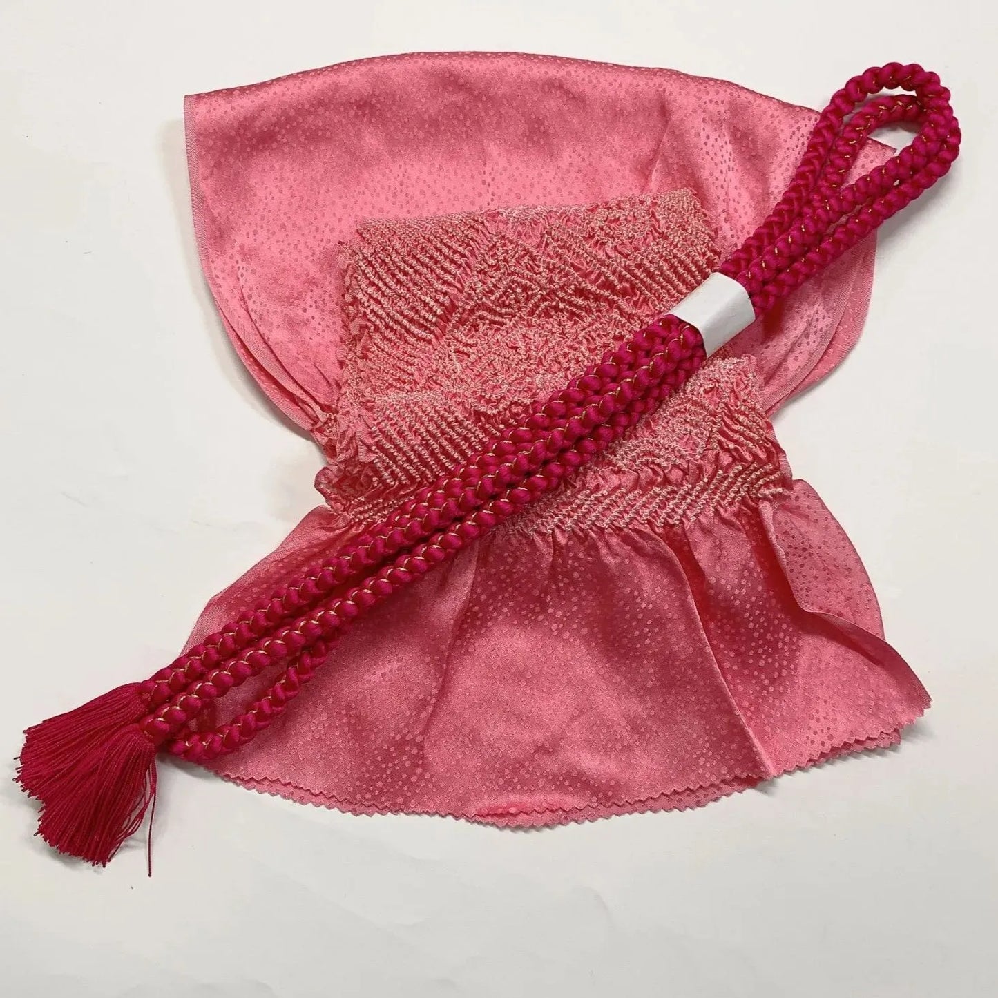 6536# Japanese Kimono Accessory Obiage and Obijime 2-piece Set Silk Shibori