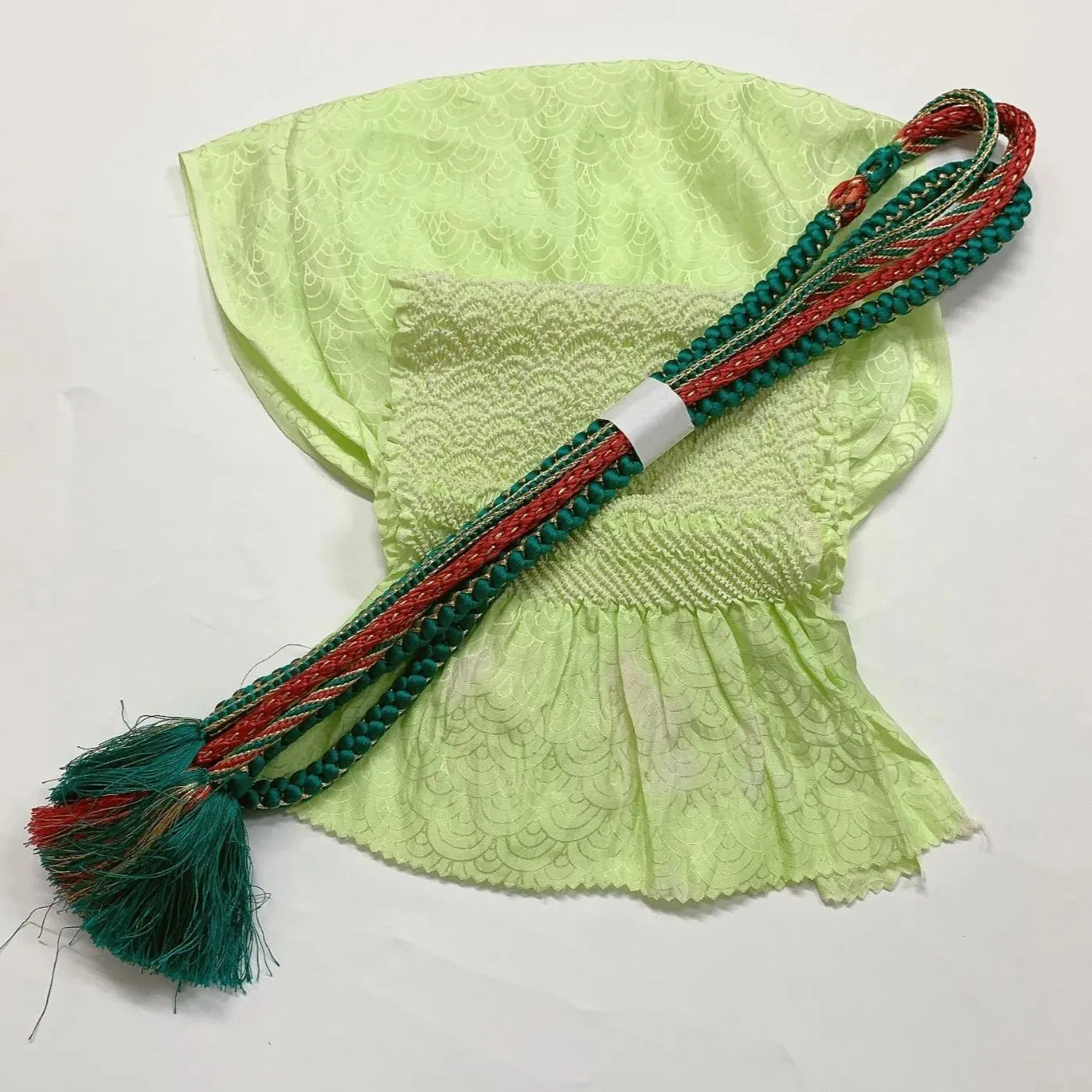 6537# Japanese Kimono Accessory Obiage and Obijime 2-piece Set Silk Shibori