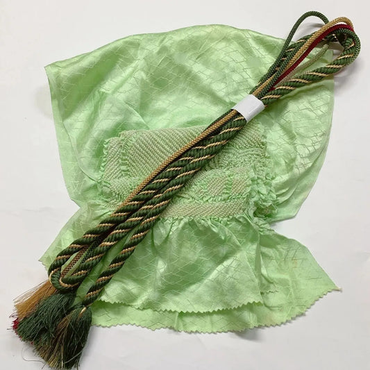 6539# Japanese Kimono Accessory Obiage and Obijime 2-piece Set Silk Shibori