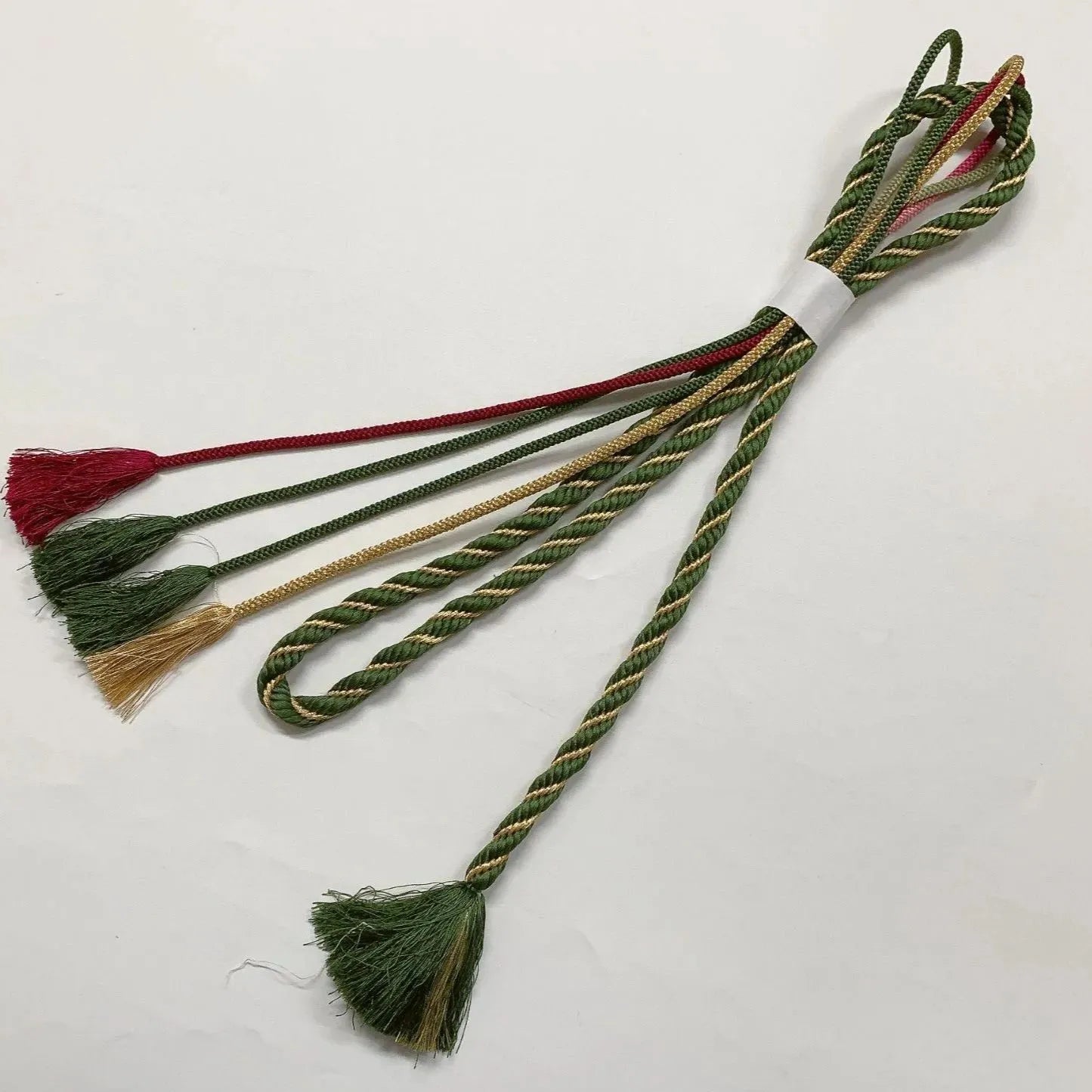 6539# Japanese Kimono Accessory Obiage and Obijime 2-piece Set Silk Shibori