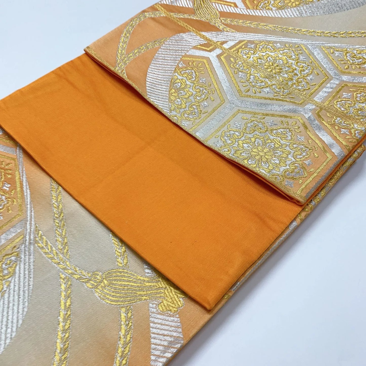 6543# Japanese Vintage Fukuro Obi Belt Kimono Fabric Silk Traditional