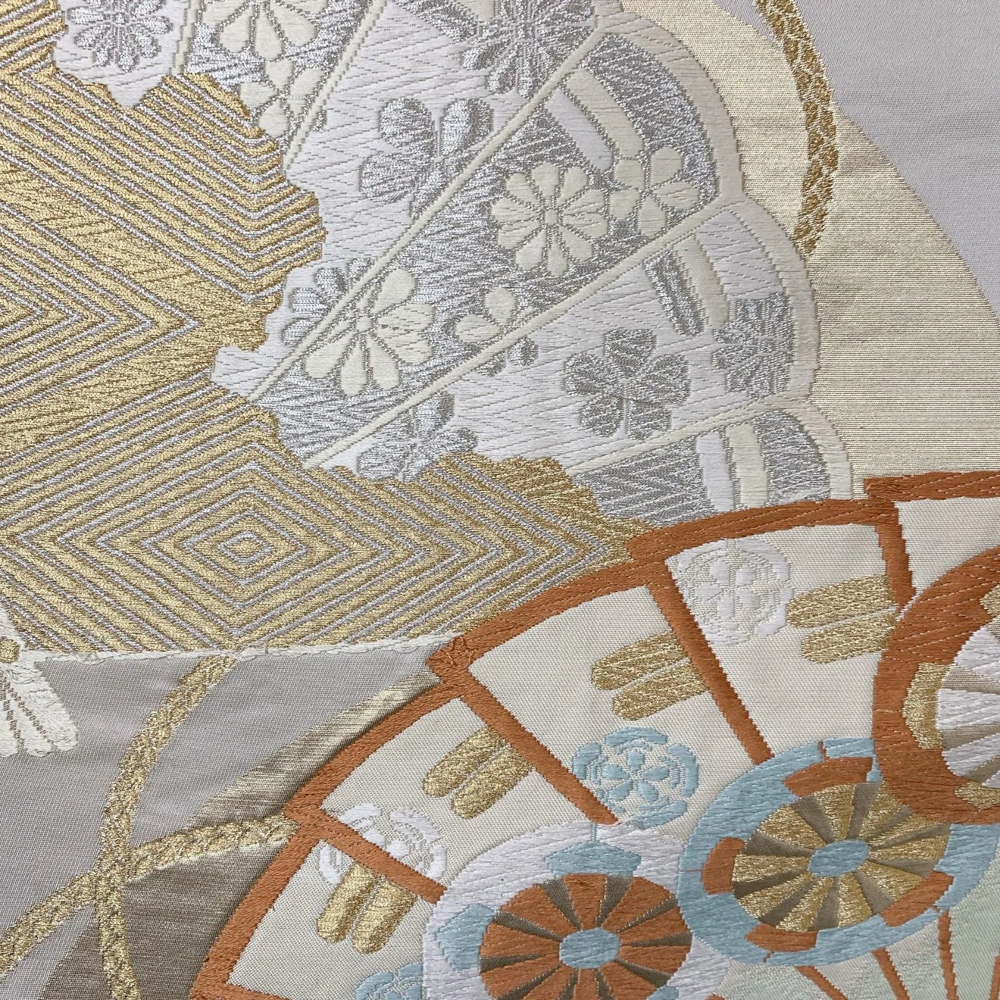 6550# Japanese Vintage Fukuro Obi Belt Kimono Fabric Silk Traditional Embroidery