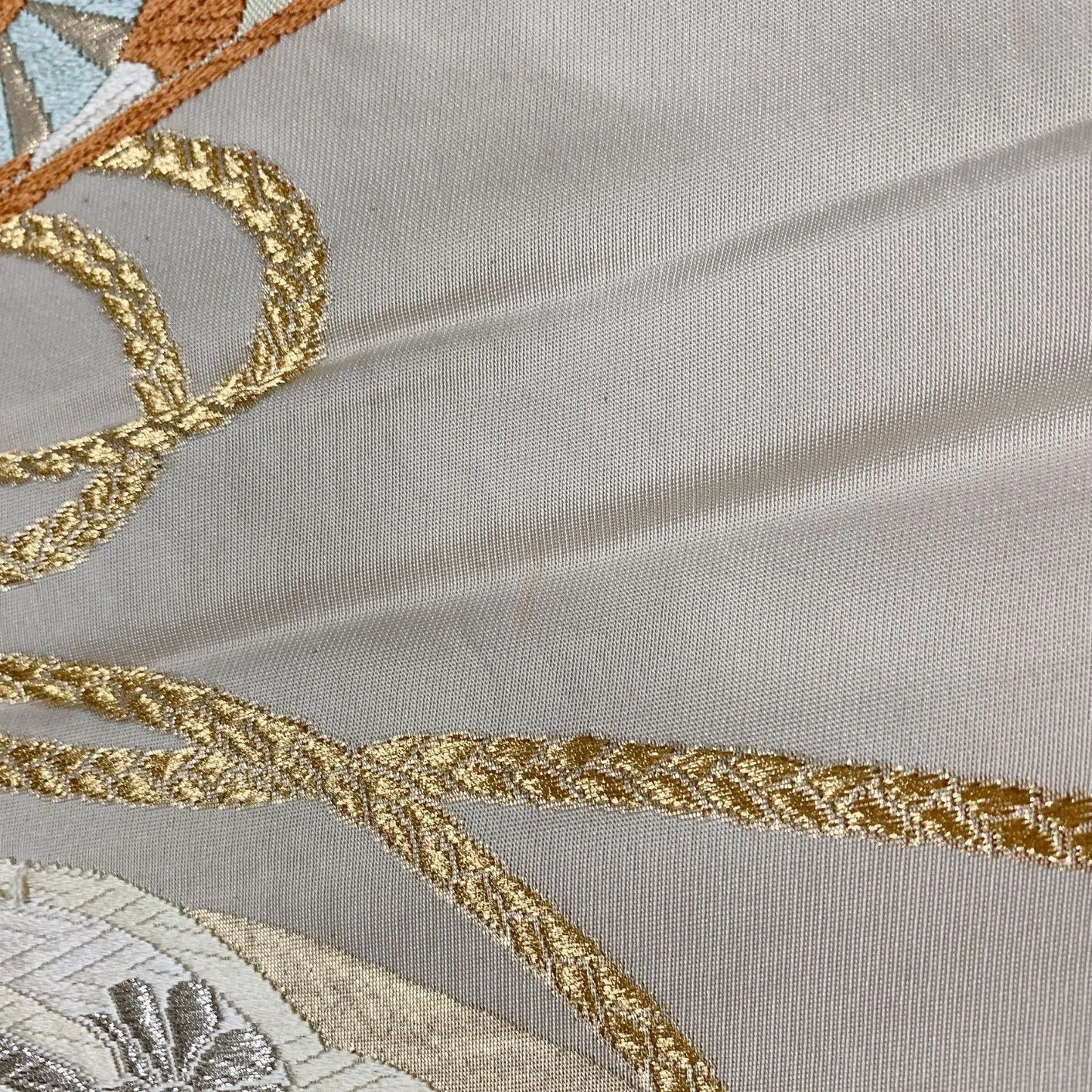 6550# Japanese Vintage Fukuro Obi Belt Kimono Fabric Silk Traditional Embroidery