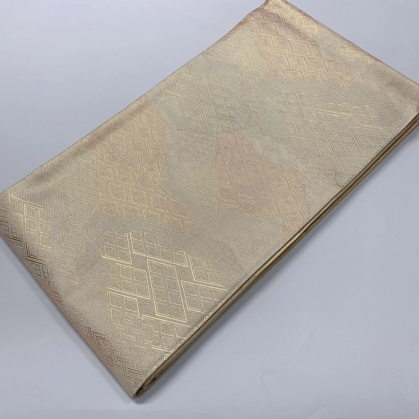 6551# Japanese Vintage Fukuro Obi Belt Kimono Fabric Silk Traditional Gold