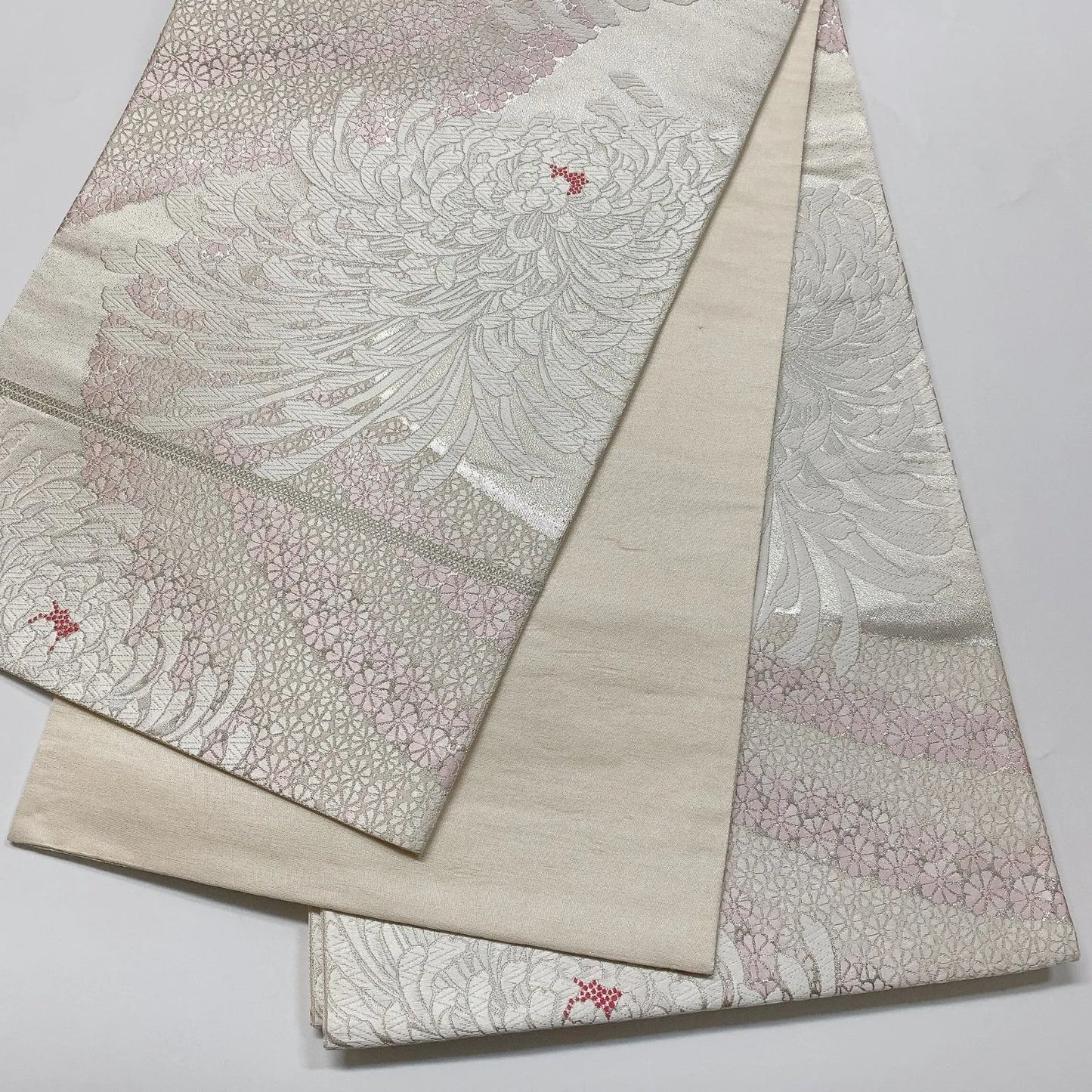 6561# Japanese Vintage Fukuro Obi Belt Kimono Fabric Silk Traditional Embroidery　