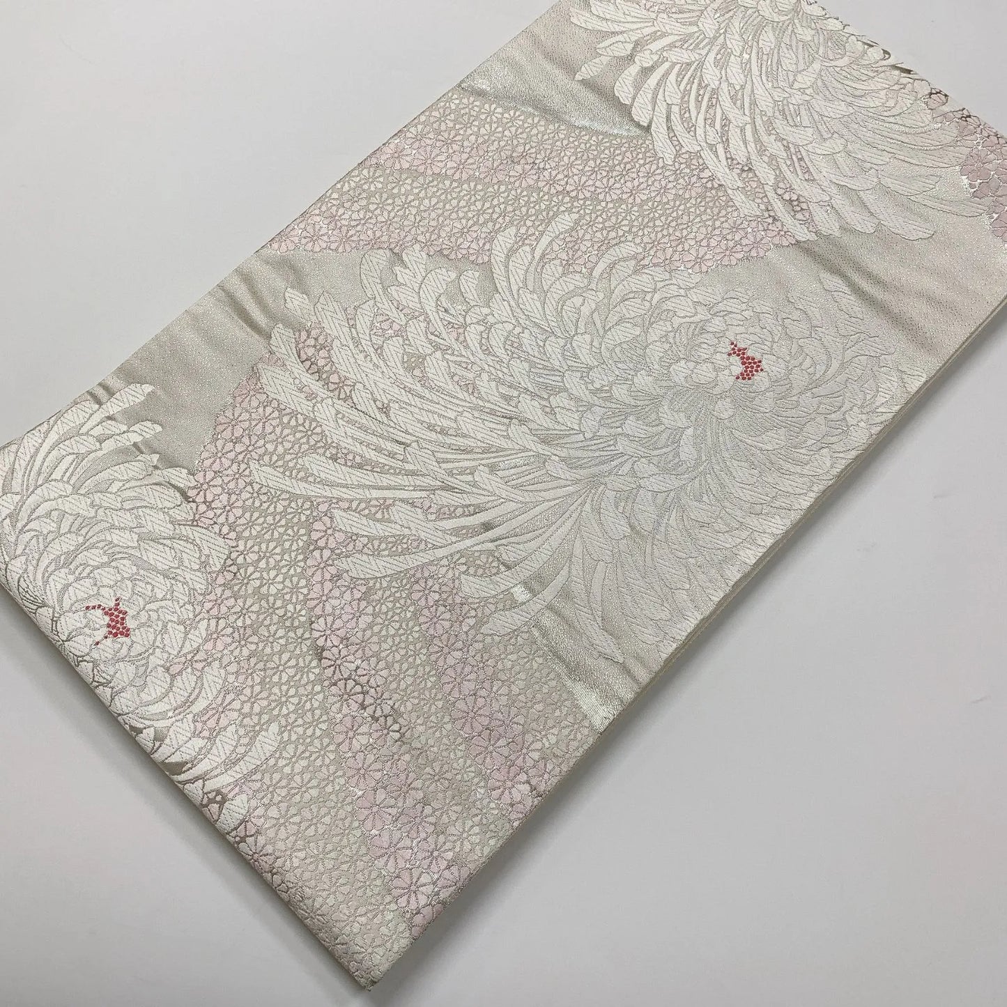 6561# Japanese Vintage Fukuro Obi Belt Kimono Fabric Silk Traditional Embroidery　