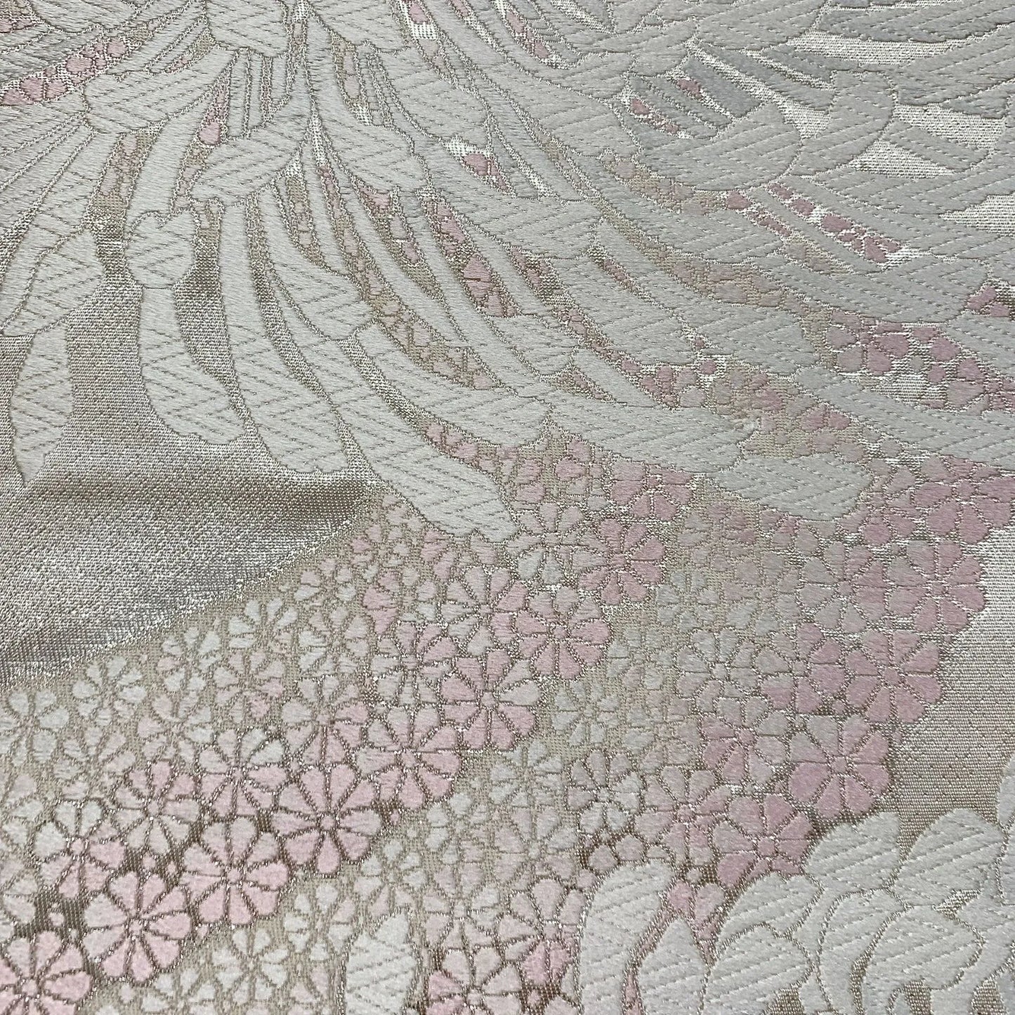 6561# Japanese Vintage Fukuro Obi Belt Kimono Fabric Silk Traditional Embroidery　