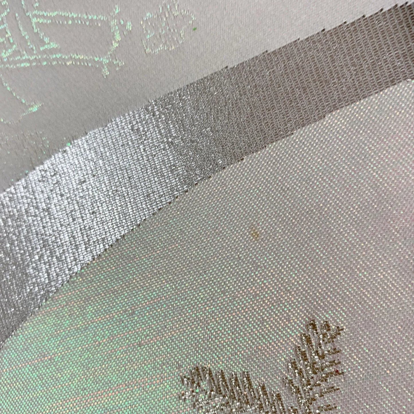 6564# Japanese Vintage Fukuro Obi Belt Kimono Fabric Silk Traditional Silver