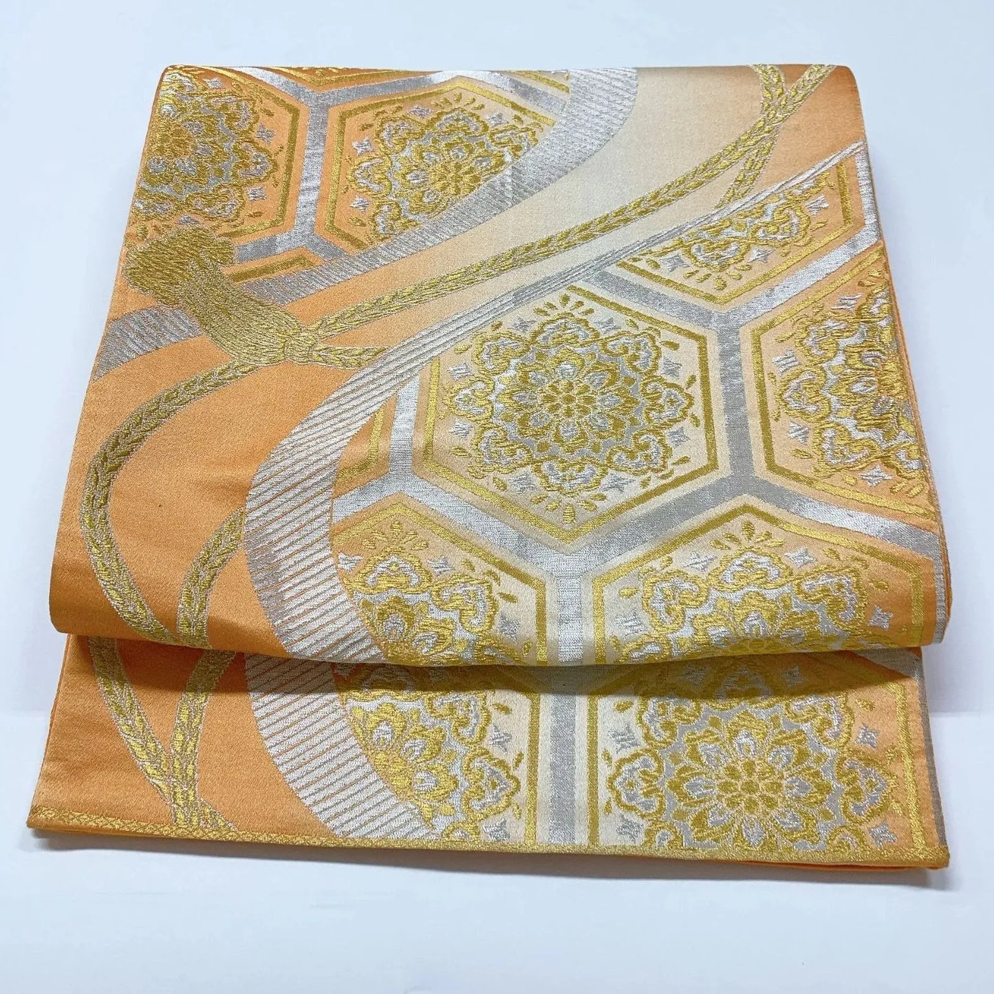 6543# Japanese Vintage Fukuro Obi Belt Kimono Fabric Silk Traditional