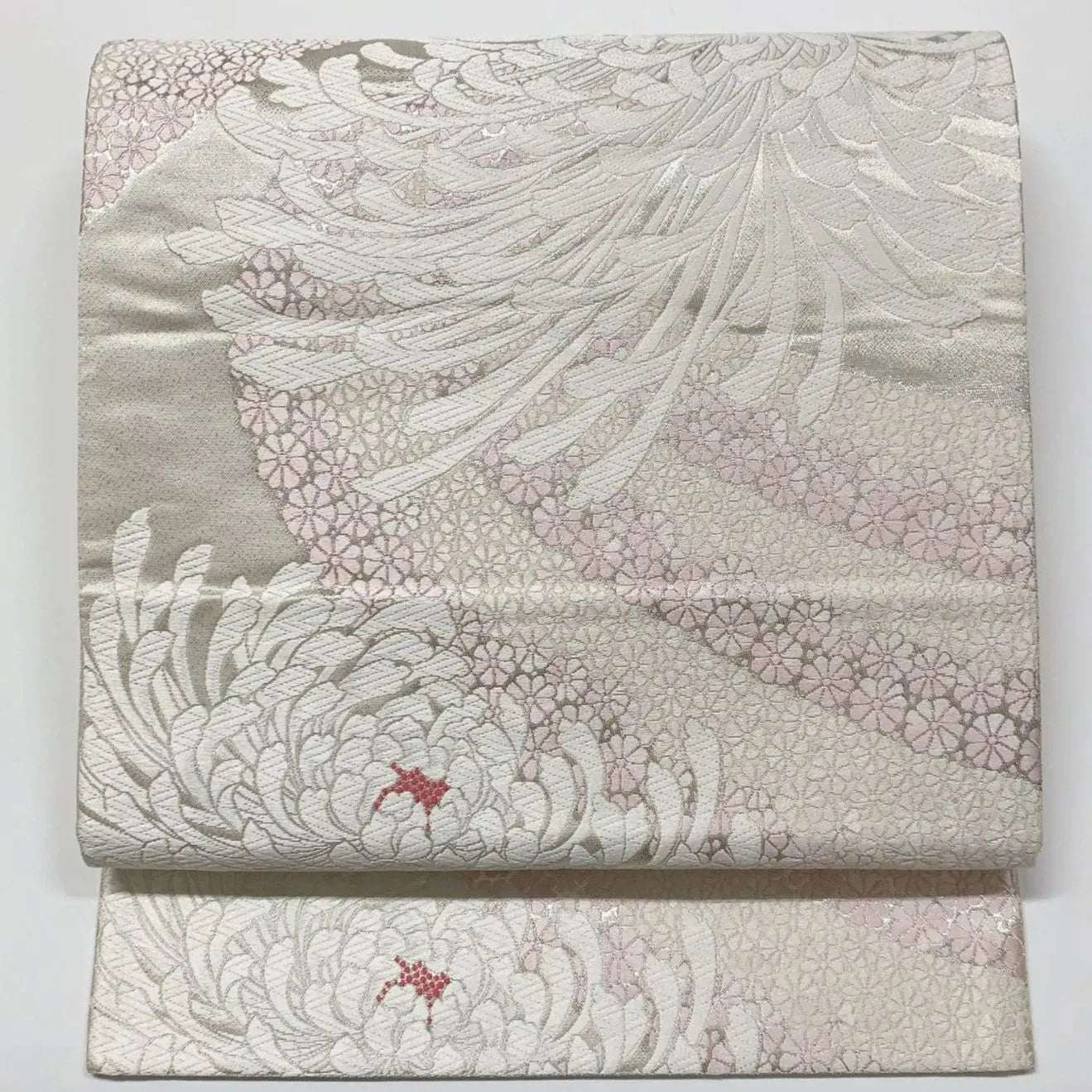 6561# Japanese Vintage Fukuro Obi Belt Kimono Fabric Silk Traditional Embroidery　