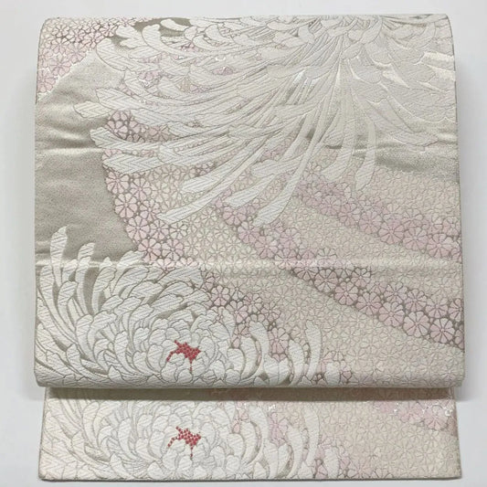 6561# Japanese Vintage Fukuro Obi Belt Kimono Fabric Silk Traditional Embroidery　