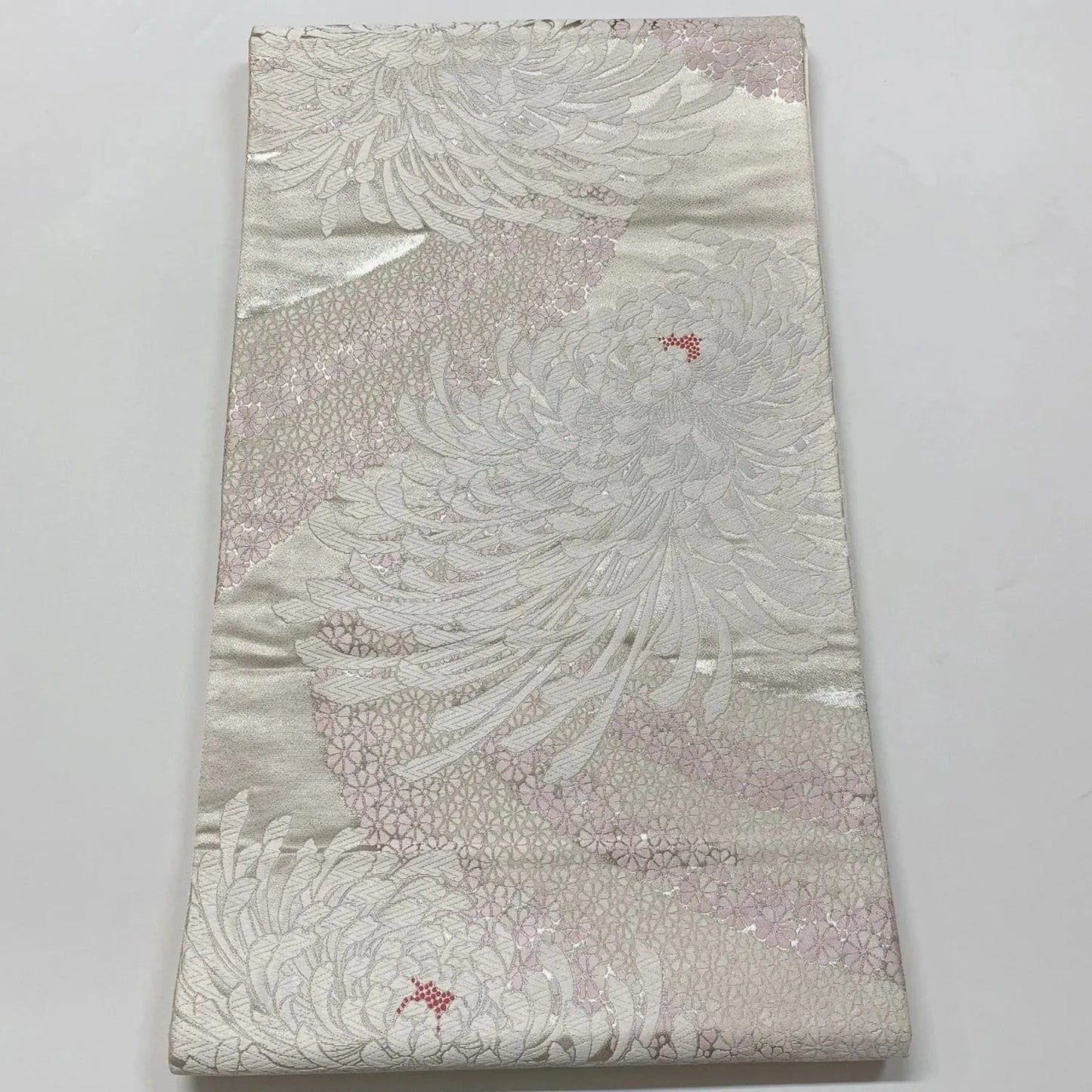 6561# Japanese Vintage Fukuro Obi Belt Kimono Fabric Silk Traditional Embroidery　