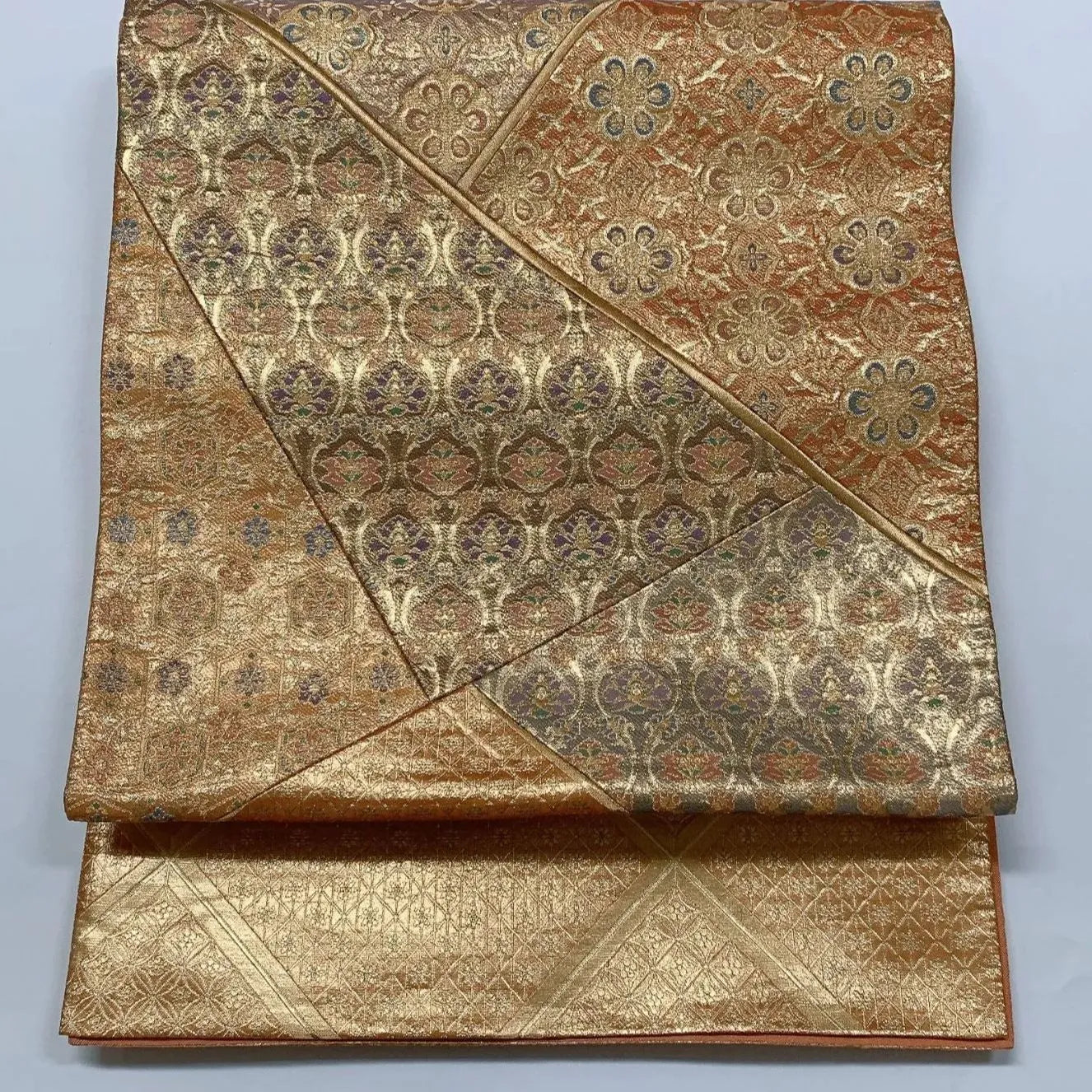 6567# Japanese Vintage Fukuro Obi Belt Kimono Fabric Silk Traditional