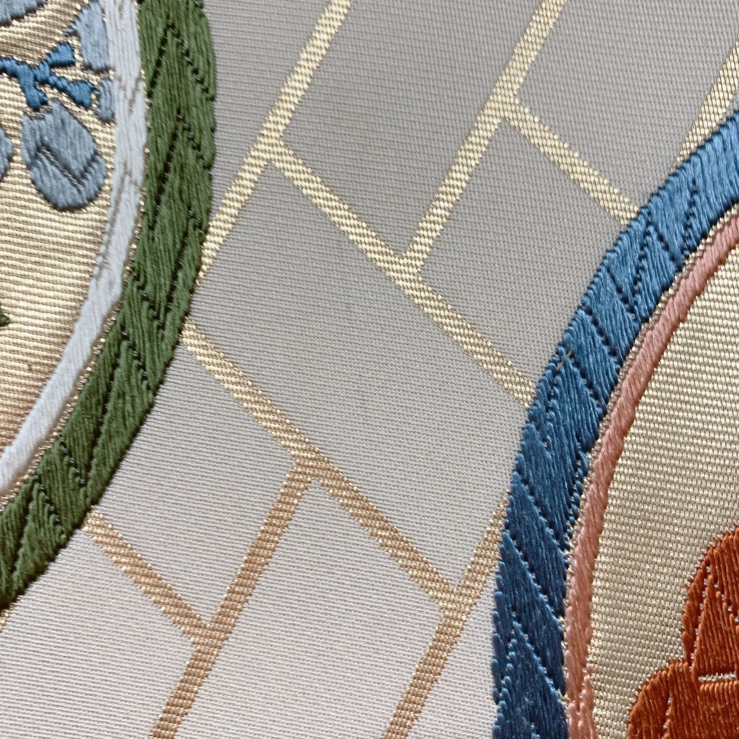 6571# Japanese Vintage Fukuro Obi Belt Kimono Fabric Silk Traditional Embroidery