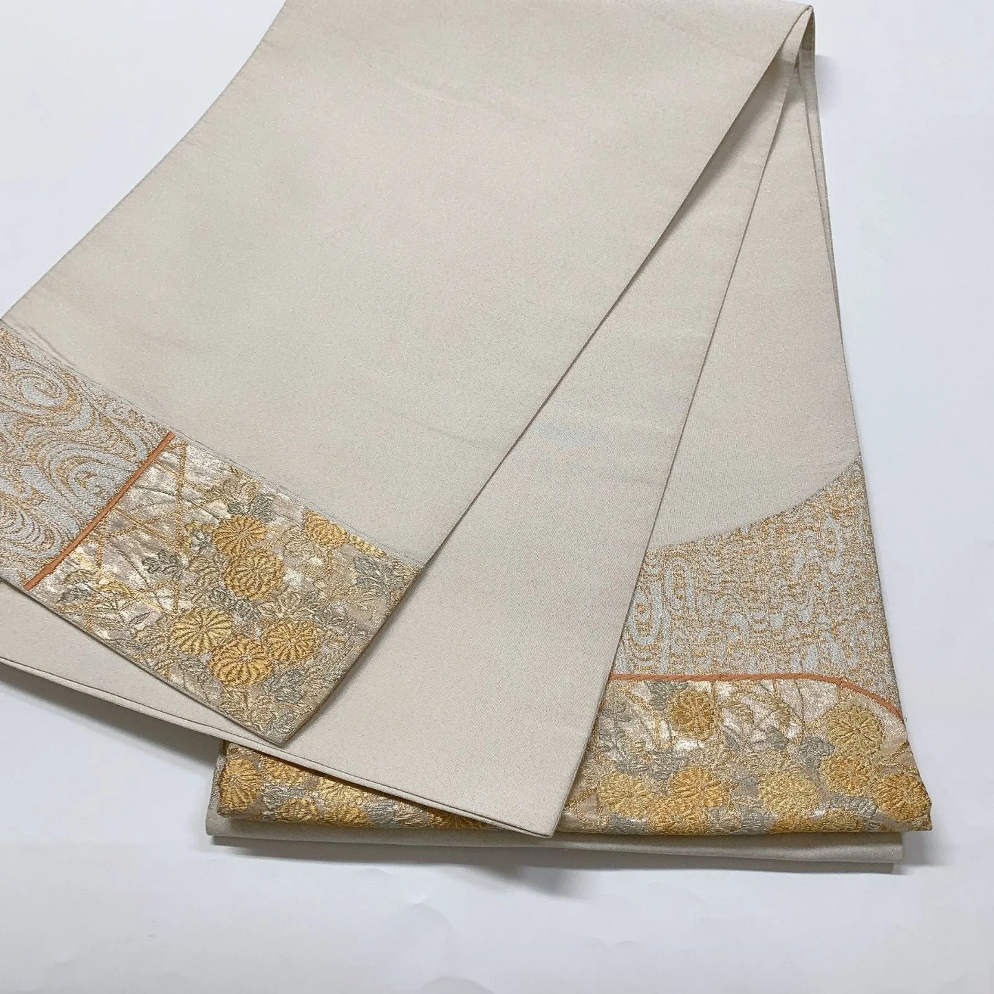 6574# Japanese Vintage Fukuro Obi Belt Kimono Fabric Silk Traditional