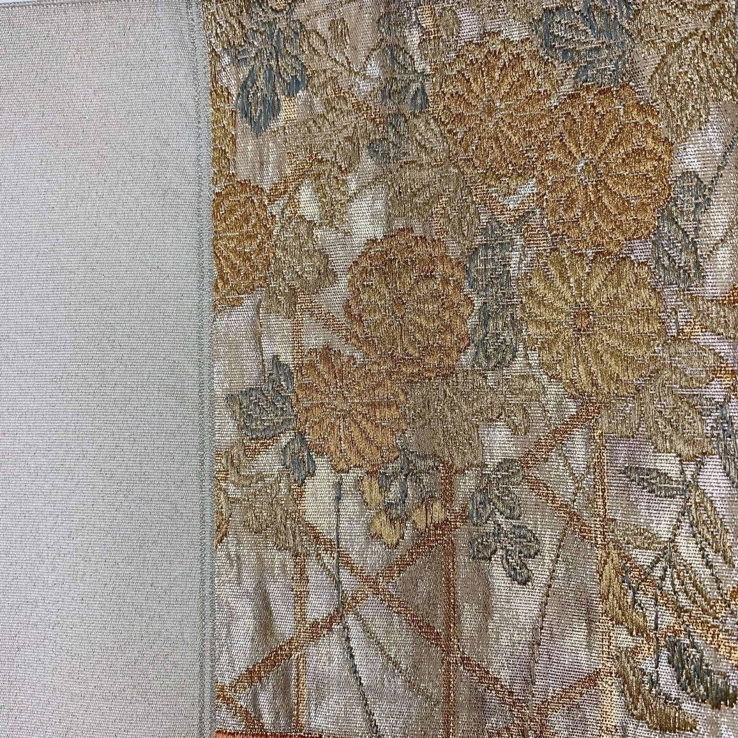 6574# Japanese Vintage Fukuro Obi Belt Kimono Fabric Silk Traditional