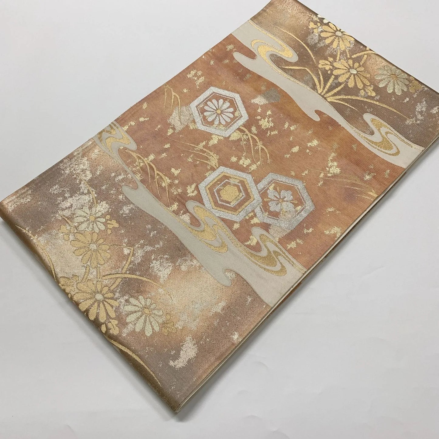 6575# Japanese Vintage Fukuro Obi Belt Kimono Fabric Silk Traditional