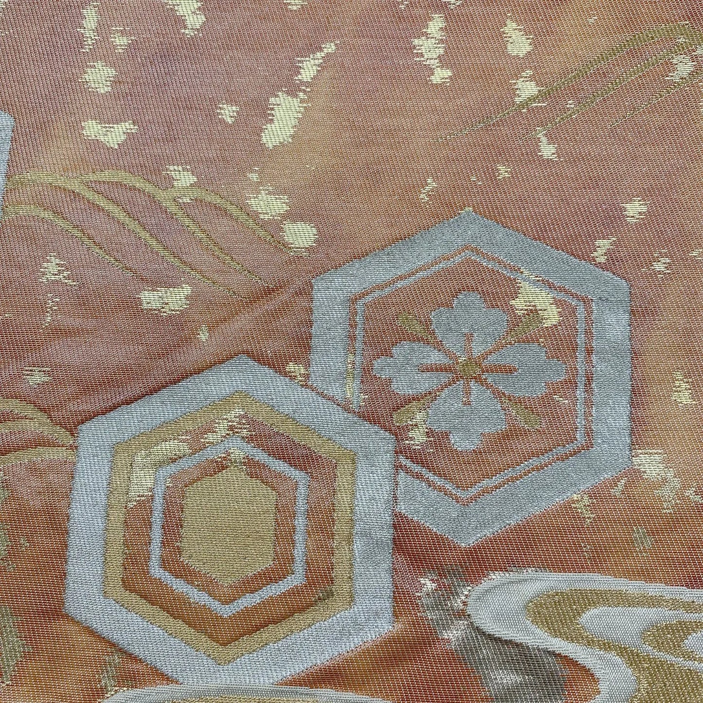 6575# Japanese Vintage Fukuro Obi Belt Kimono Fabric Silk Traditional