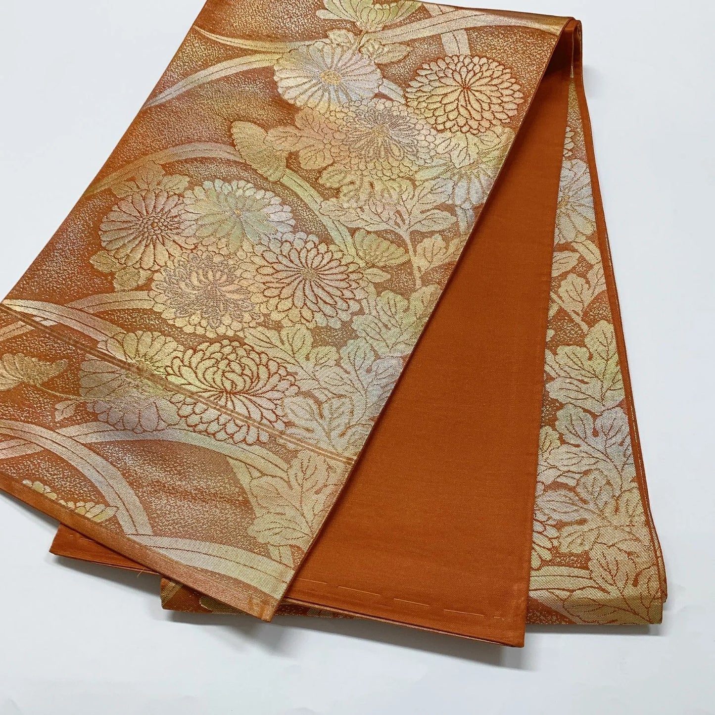 6579# Japanese Vintage Fukuro Obi Belt Kimono Fabric Silk Traditional