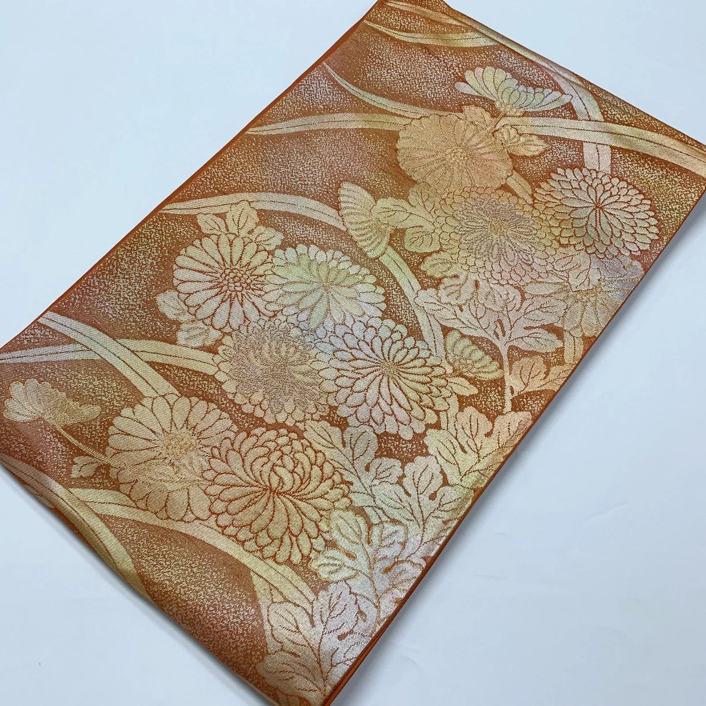 6579# Japanese Vintage Fukuro Obi Belt Kimono Fabric Silk Traditional