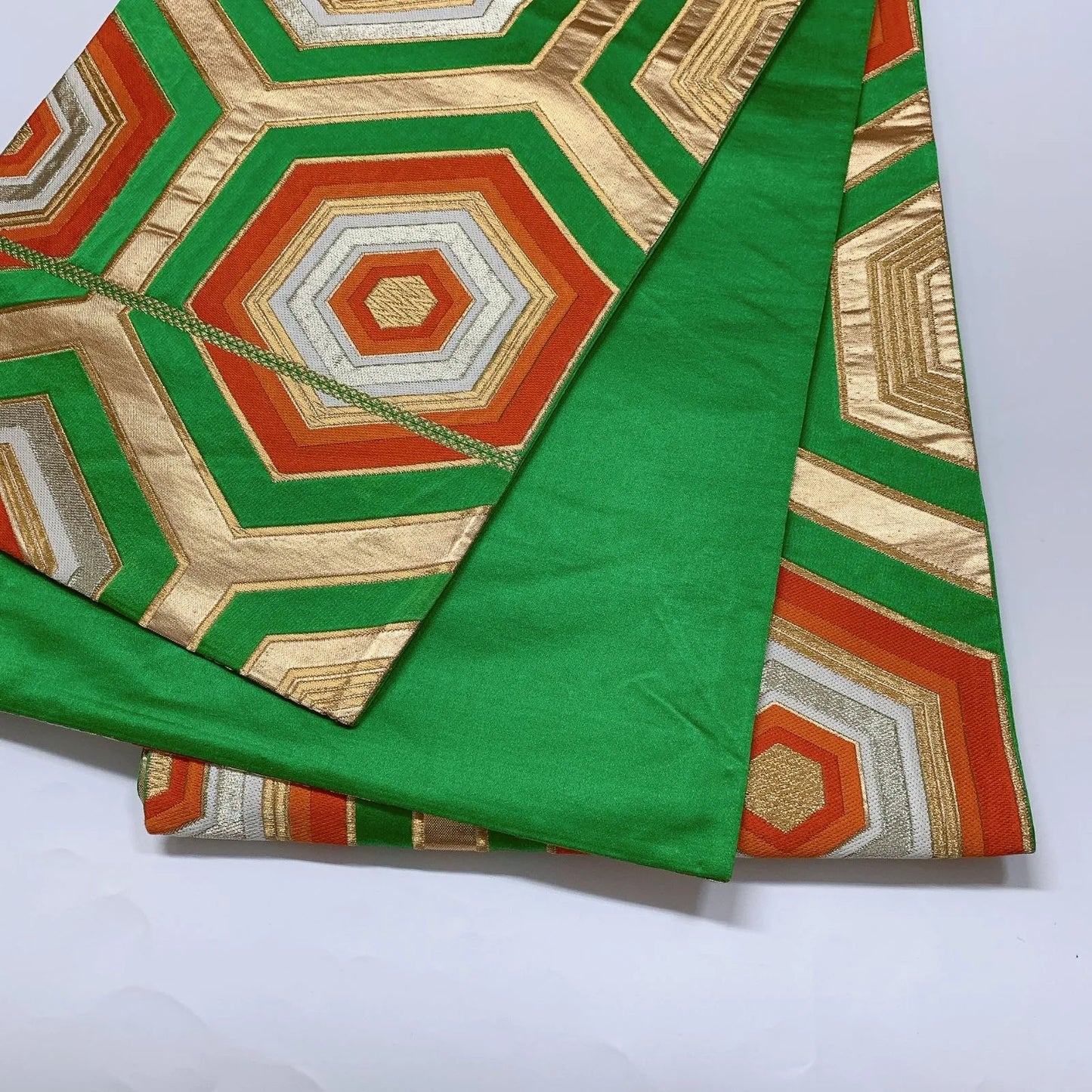 6580# Japanese Vintage Fukuro Obi Belt Kimono Fabric Silk Traditional