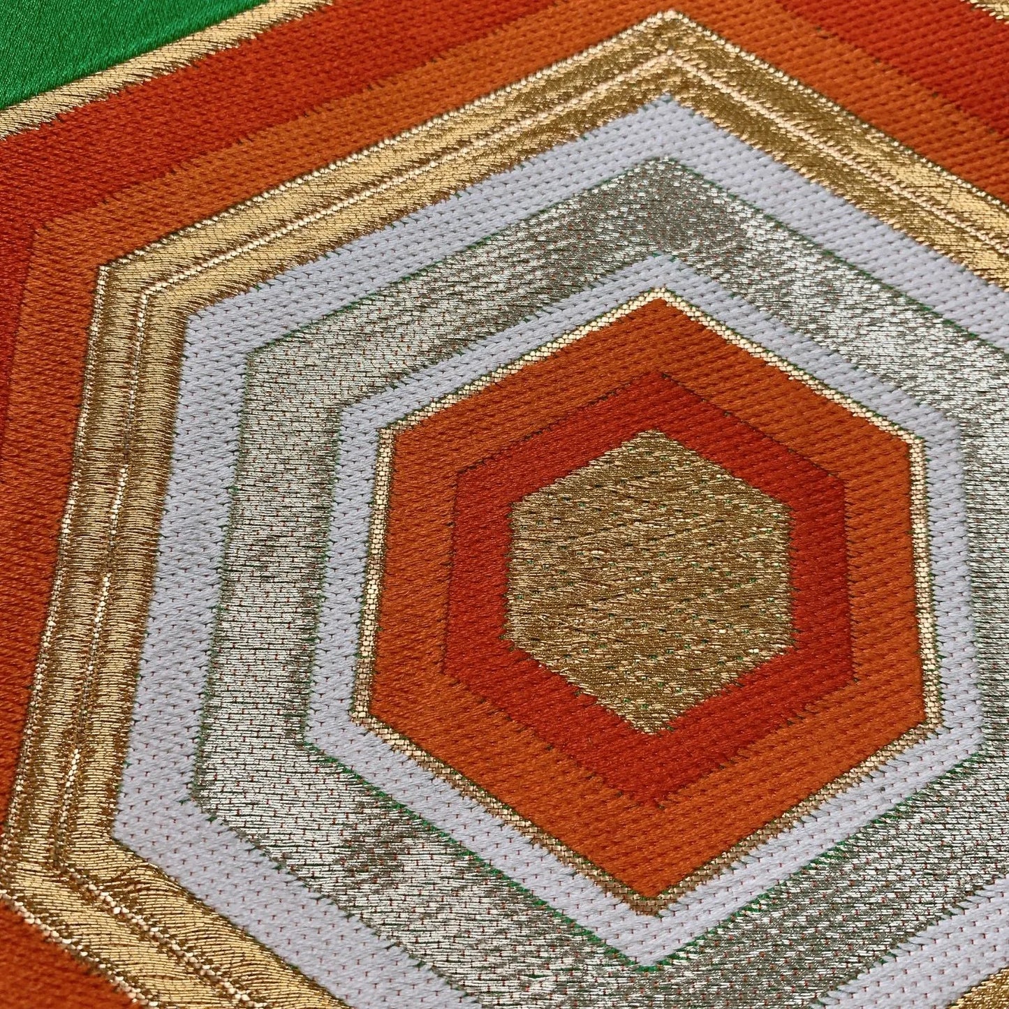 6580# Japanese Vintage Fukuro Obi Belt Kimono Fabric Silk Traditional