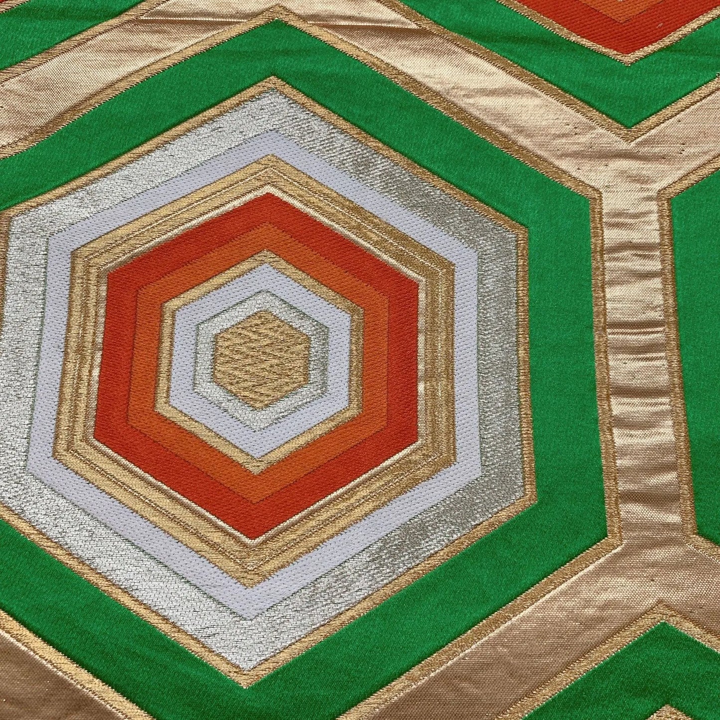 6580# Japanese Vintage Fukuro Obi Belt Kimono Fabric Silk Traditional