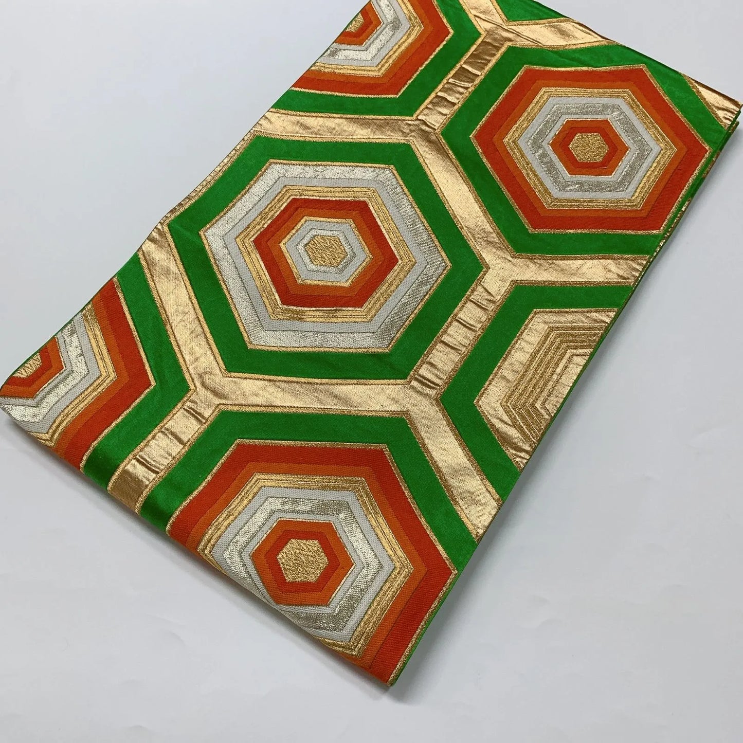 6580# Japanese Vintage Fukuro Obi Belt Kimono Fabric Silk Traditional