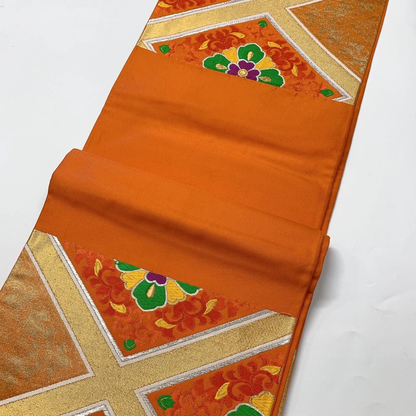 6581# Japanese Vintage Fukuro Obi Belt Kimono Fabric Silk Traditional