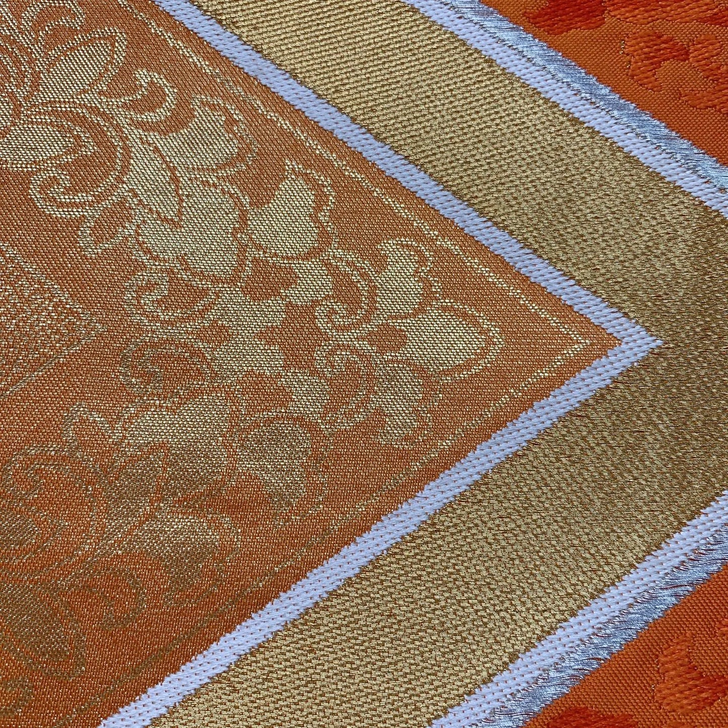 6581# Japanese Vintage Fukuro Obi Belt Kimono Fabric Silk Traditional