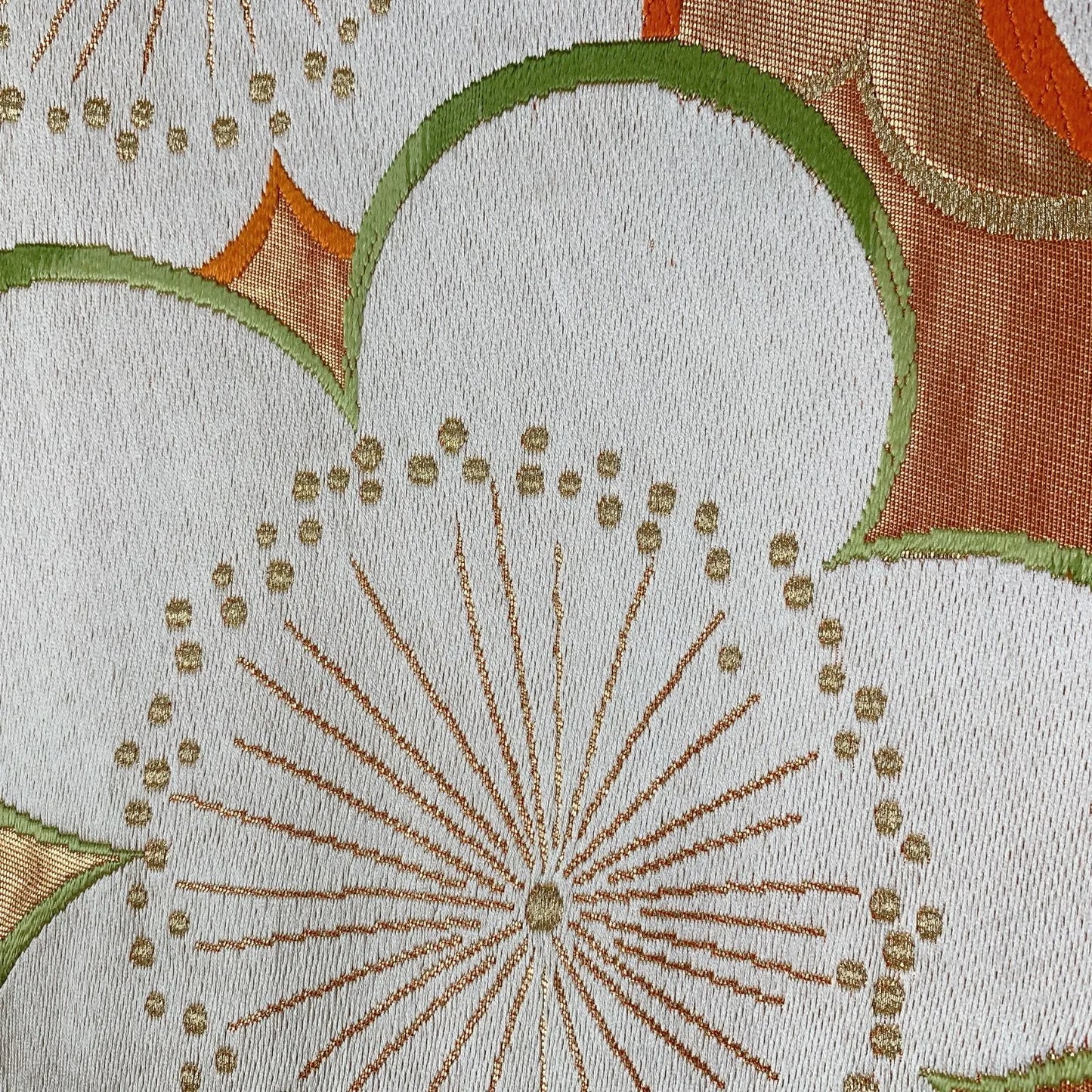 6582# Japanese Vintage Fukuro Obi Belt Kimono Fabric Silk Traditional Embroidery