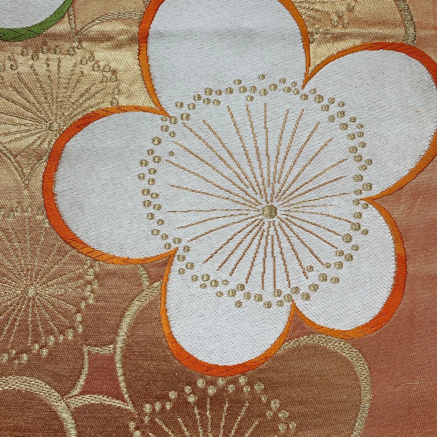 6582# Japanese Vintage Fukuro Obi Belt Kimono Fabric Silk Traditional Embroidery