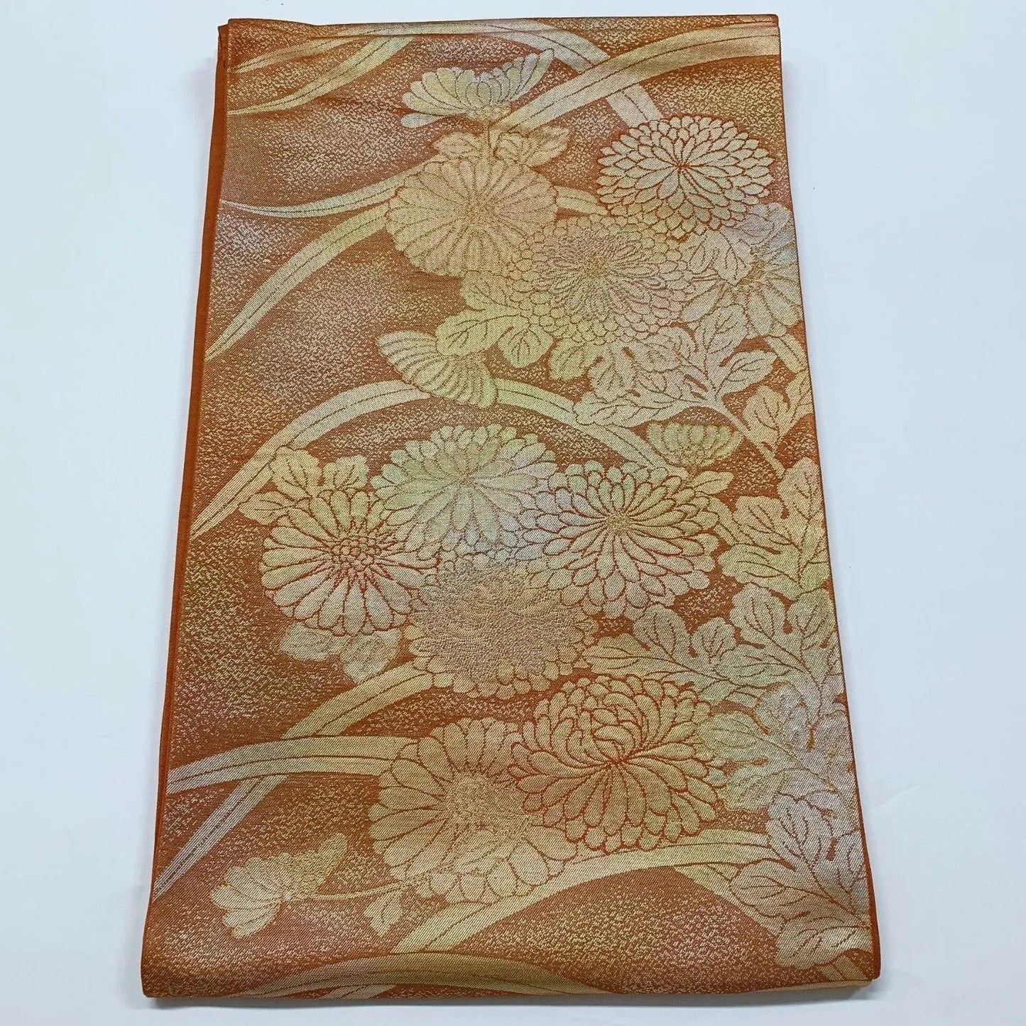 6579# Japanese Vintage Fukuro Obi Belt Kimono Fabric Silk Traditional