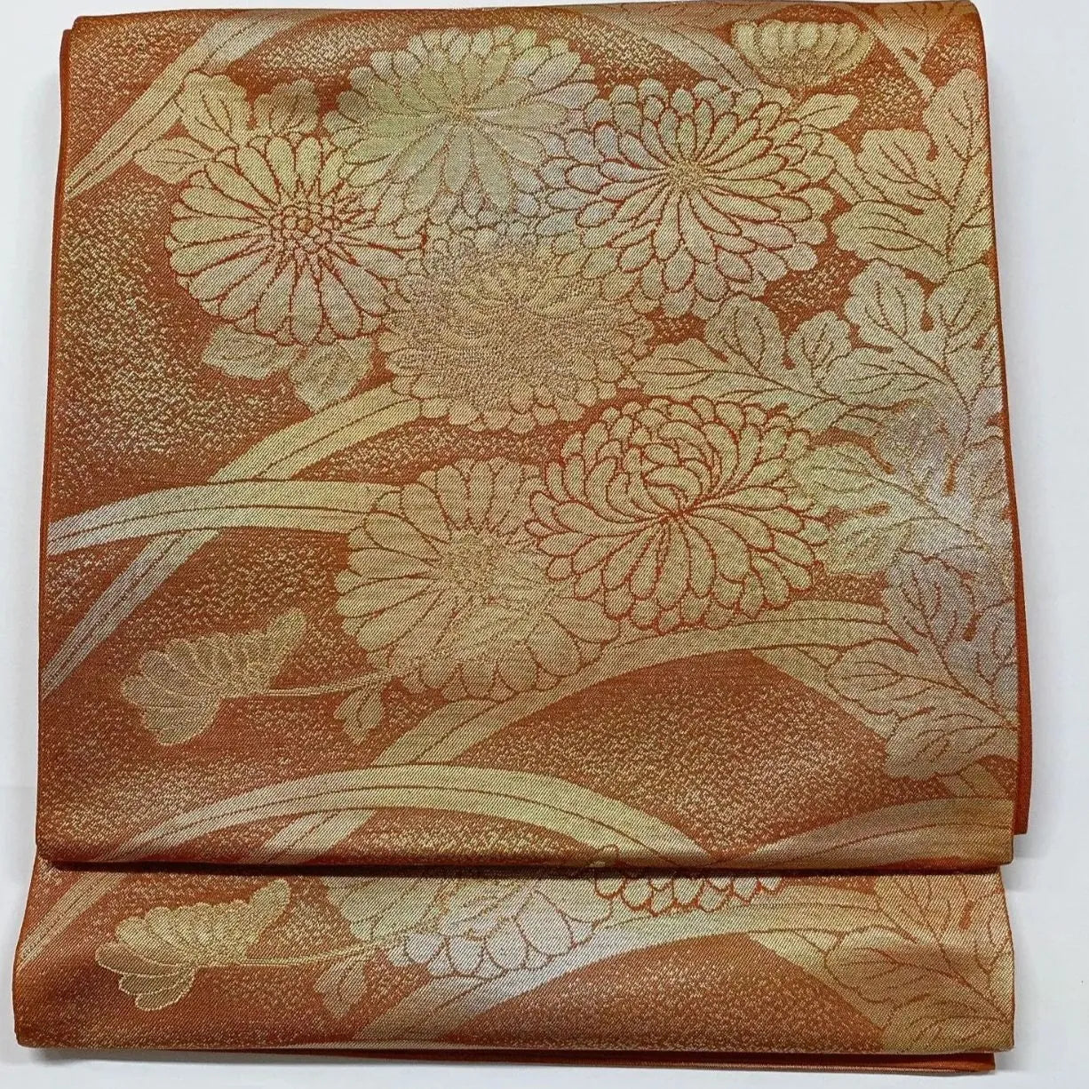 6579# Japanese Vintage Fukuro Obi Belt Kimono Fabric Silk Traditional