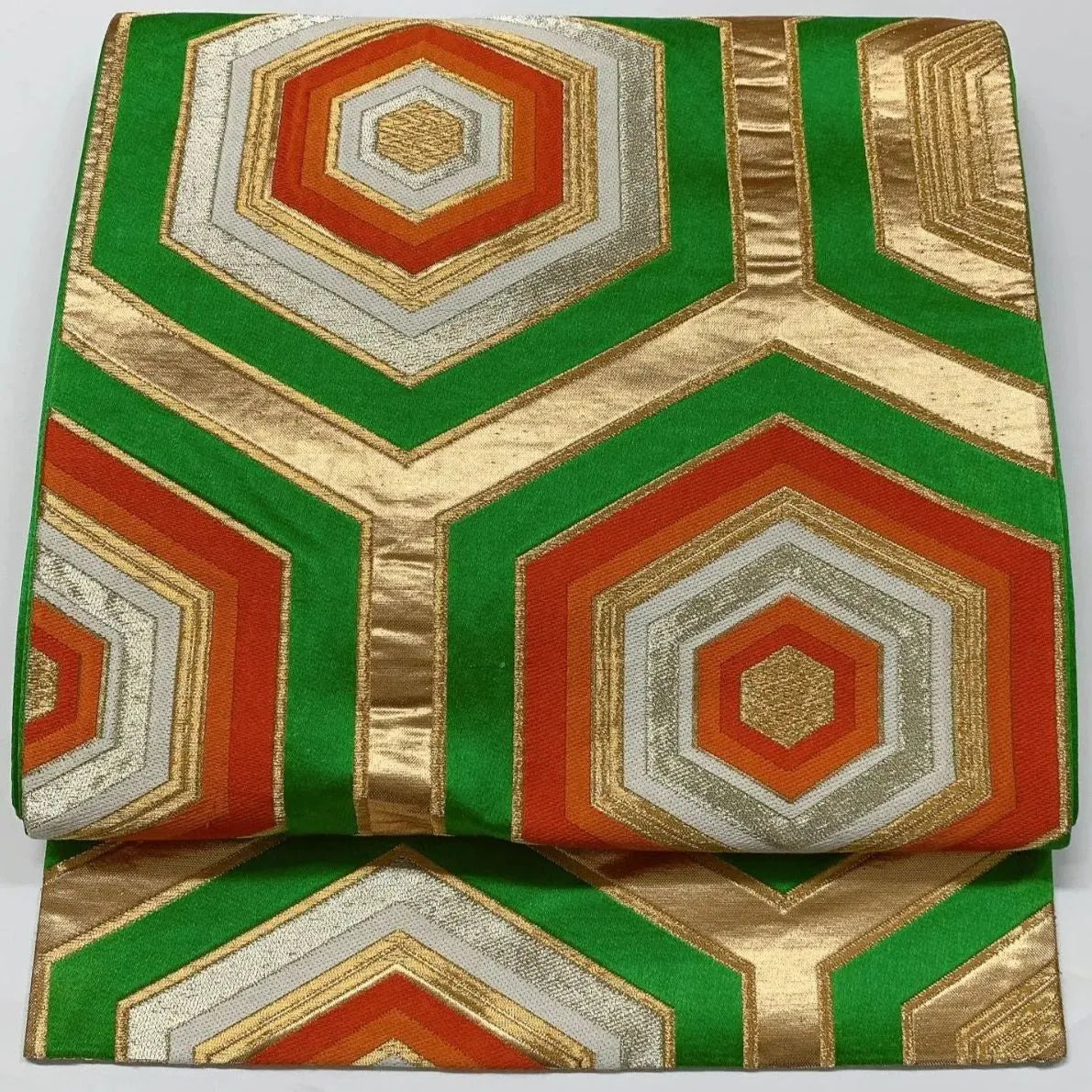 6580# Japanese Vintage Fukuro Obi Belt Kimono Fabric Silk Traditional