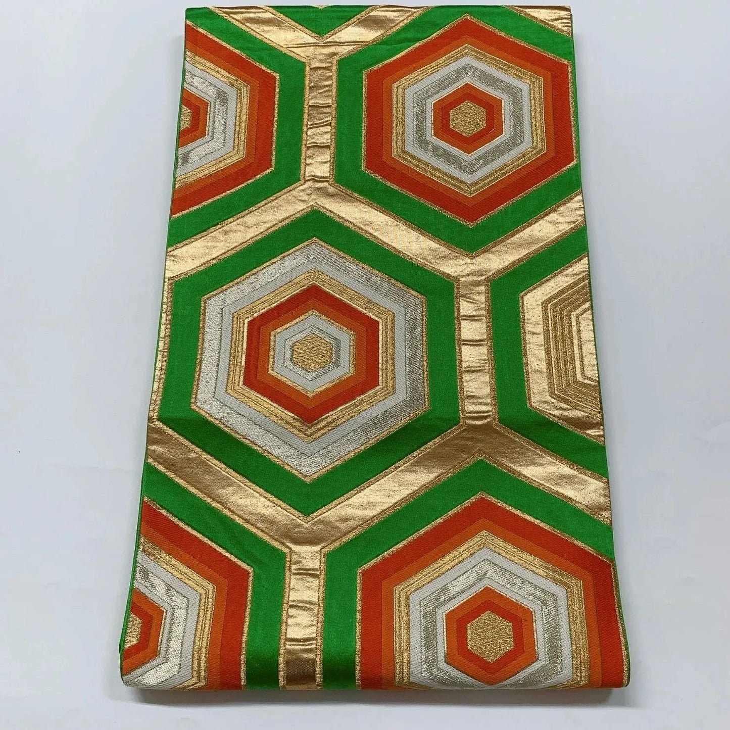 6580# Japanese Vintage Fukuro Obi Belt Kimono Fabric Silk Traditional