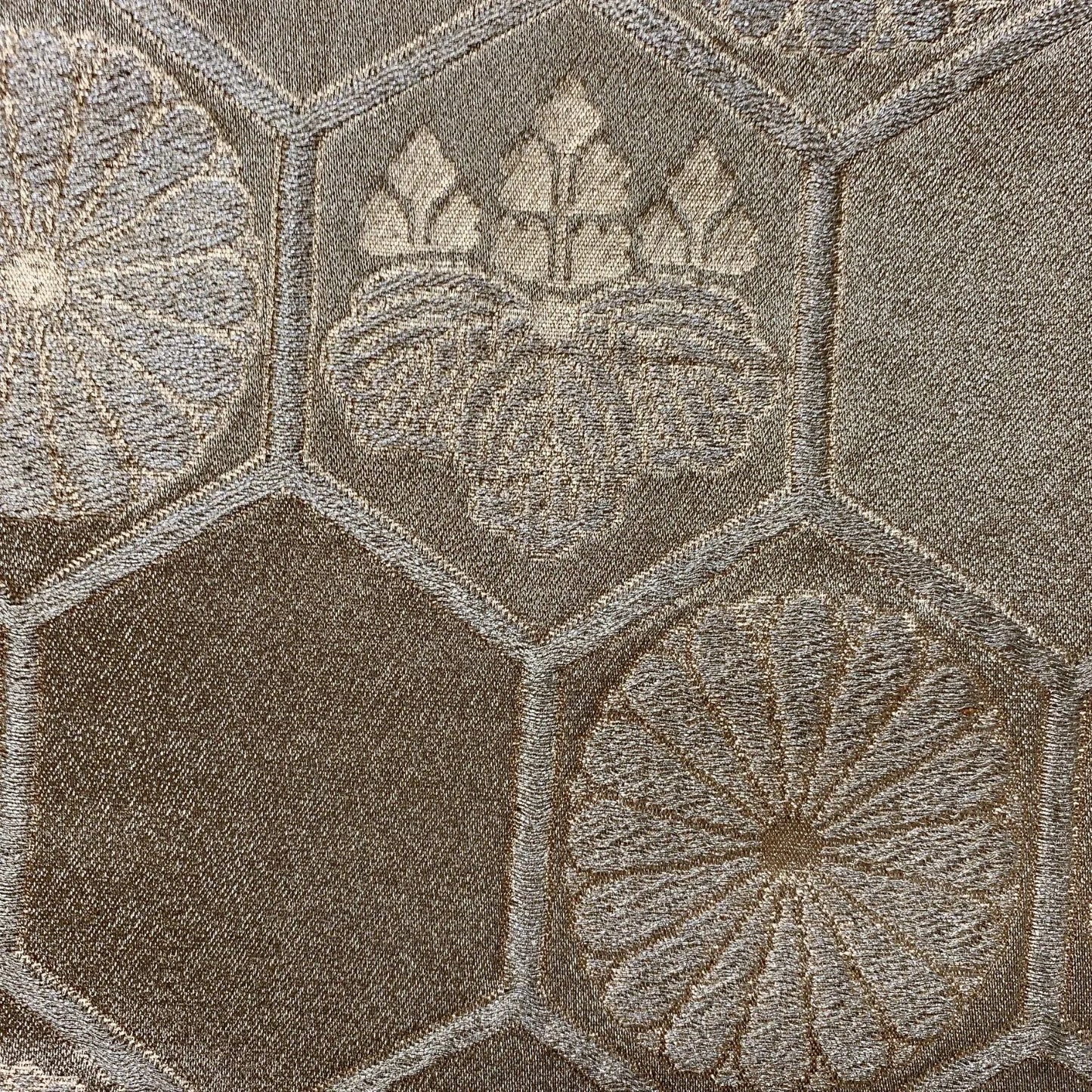 6583# Japanese Vintage Fukuro Obi Belt Kimono Fabric Silk Traditional Gold