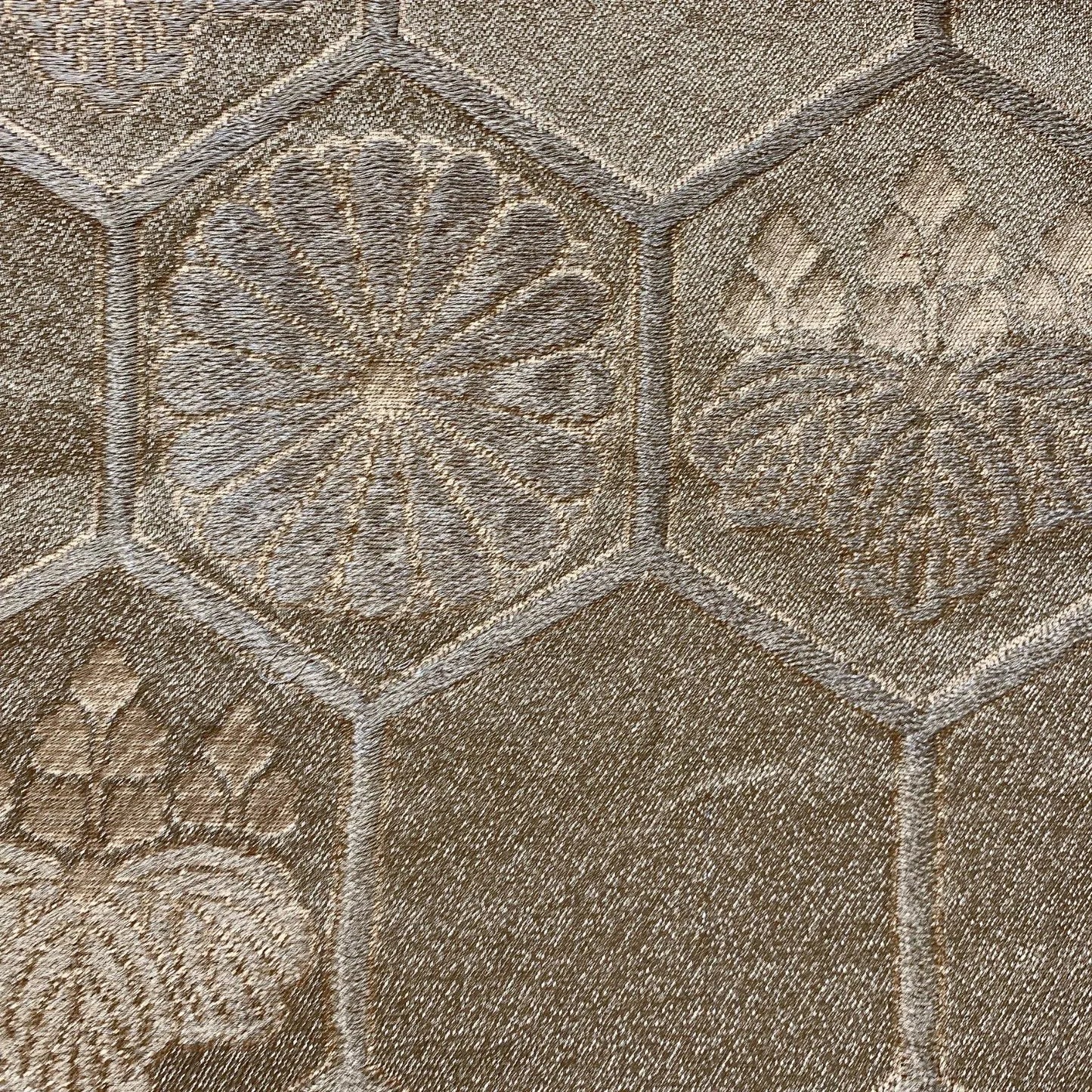 6583# Japanese Vintage Fukuro Obi Belt Kimono Fabric Silk Traditional Gold